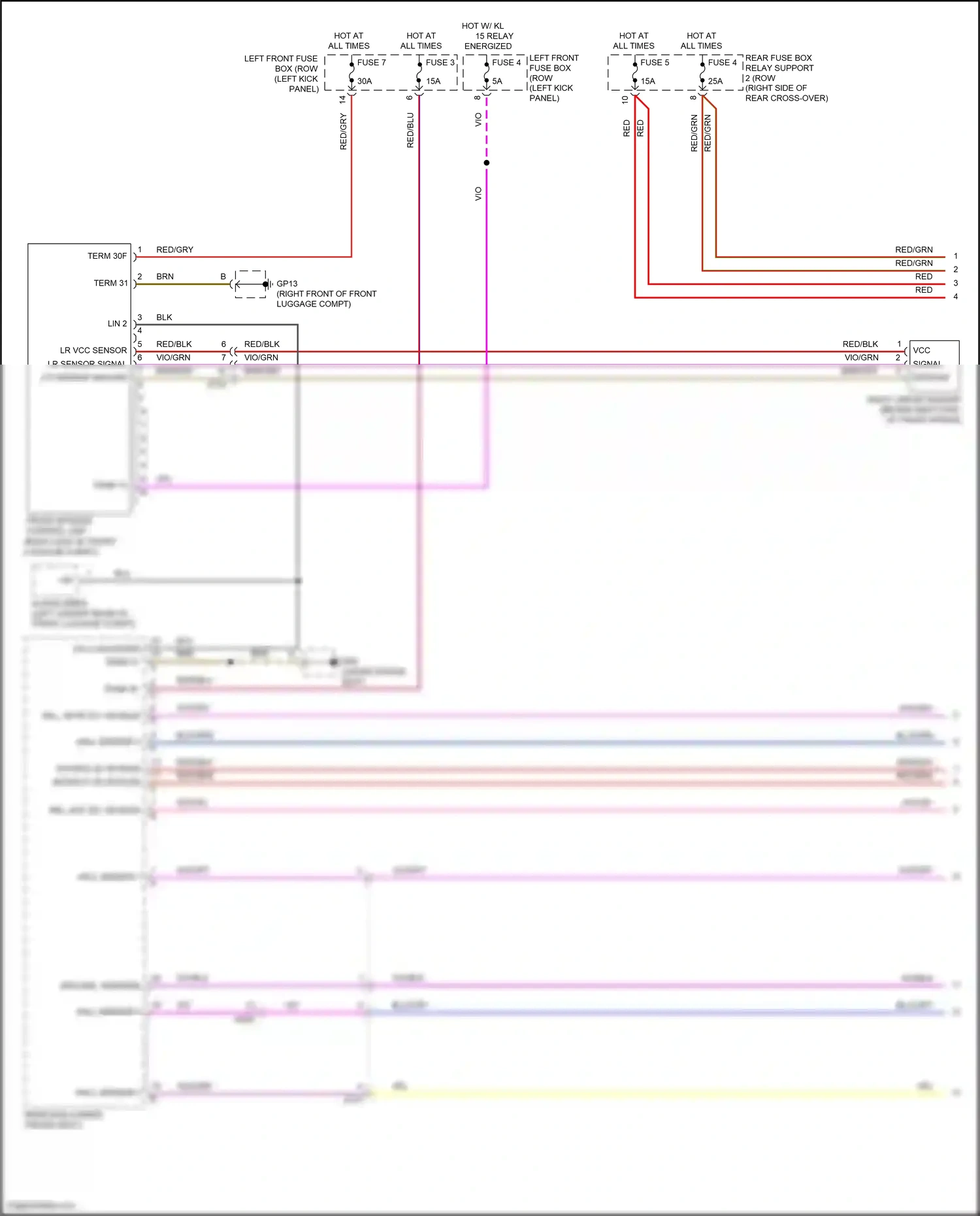 Wiring diagram right linear sensor for Porsche 911 Carrera GTS 991 facelift (2015-2019) (1 of 2)