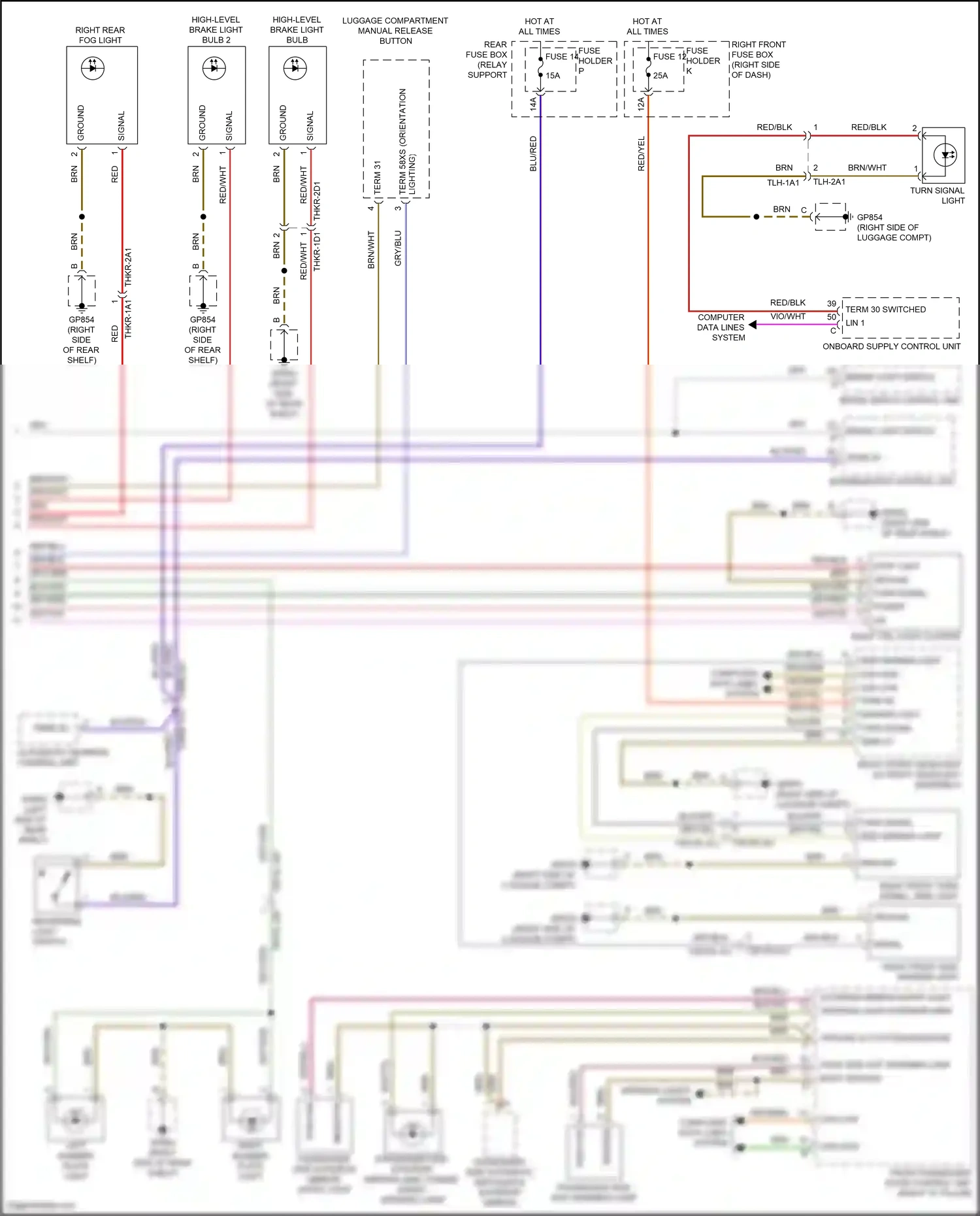 Wiring diagram computer data lines system for Porsche 911 Carrera GTS 992 (2018-2024) (4 of 102)