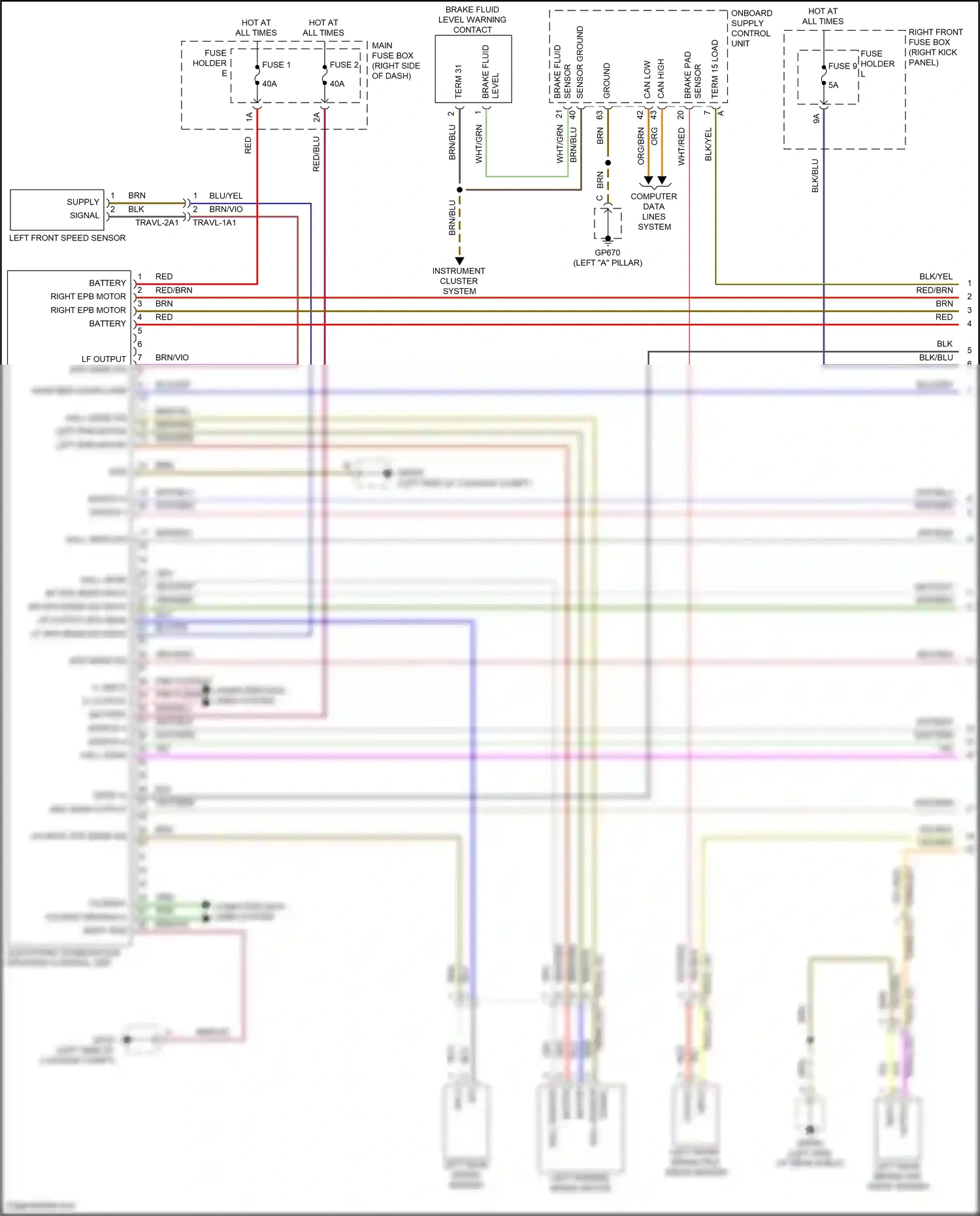 Wiring diagram electronic stabilization program control unit for Porsche 911 Carrera GTS 992 (2018-2024) (1 of 8)