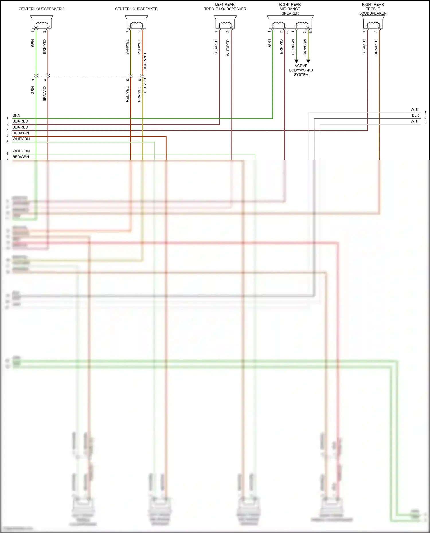Wiring diagram left front mid-range speaker for Porsche 911 Carrera GTS 992 (2018-2024) (4 of 6)