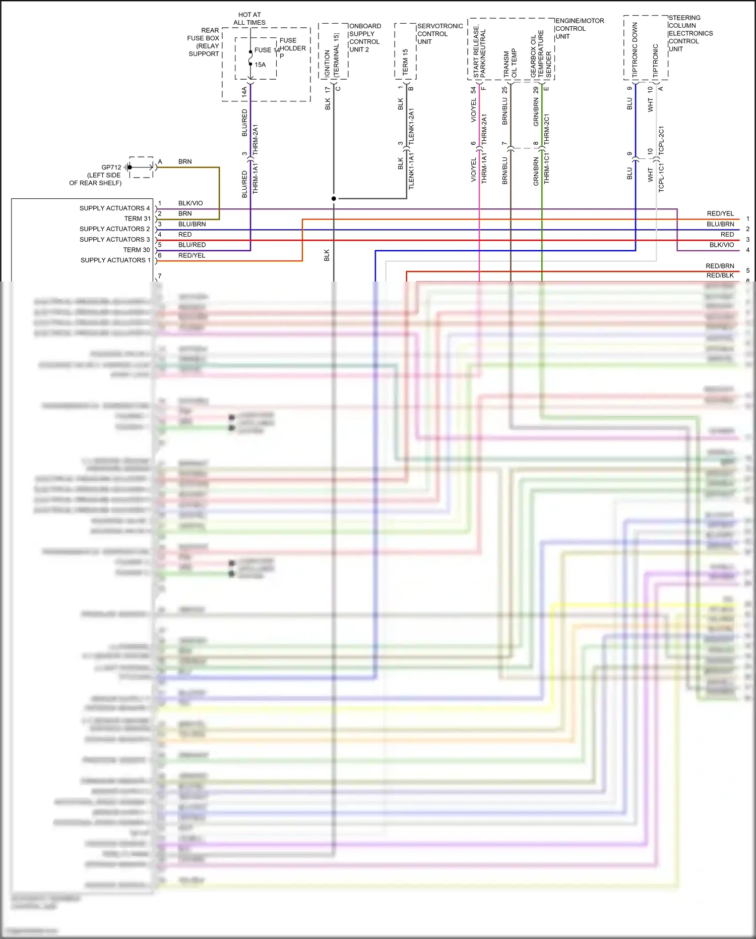 Wiring diagram steering column electronics control unit for Porsche 911 Carrera GTS 992 (2018-2024) (1 of 11)