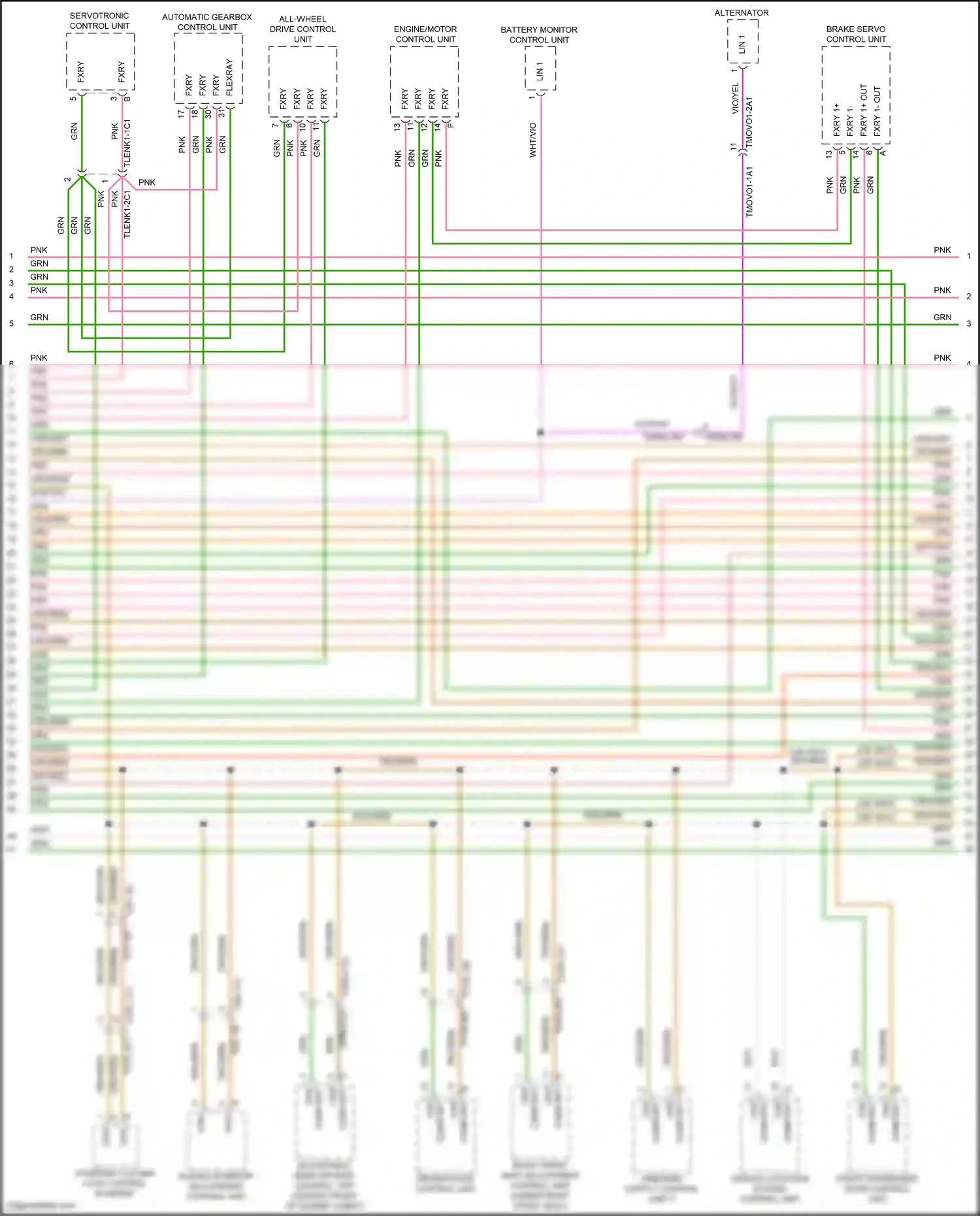Wiring diagram steering column lock control element for Porsche 911 Carrera GTS 992 (2018-2024) (2 of 5)
