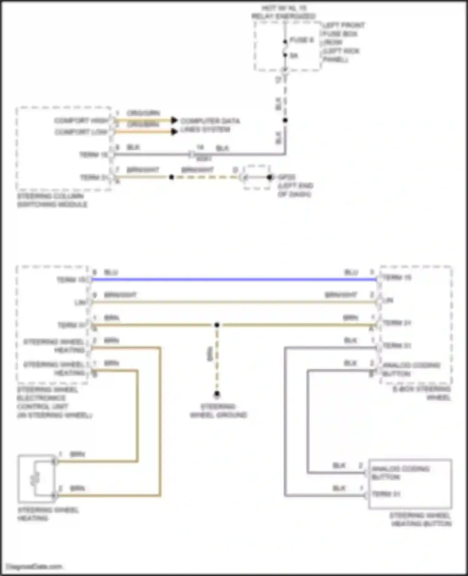Wiring diagram steering column switching module for Porsche 911 Carrera S 991 facelift (2015-2019) (5 of 9)