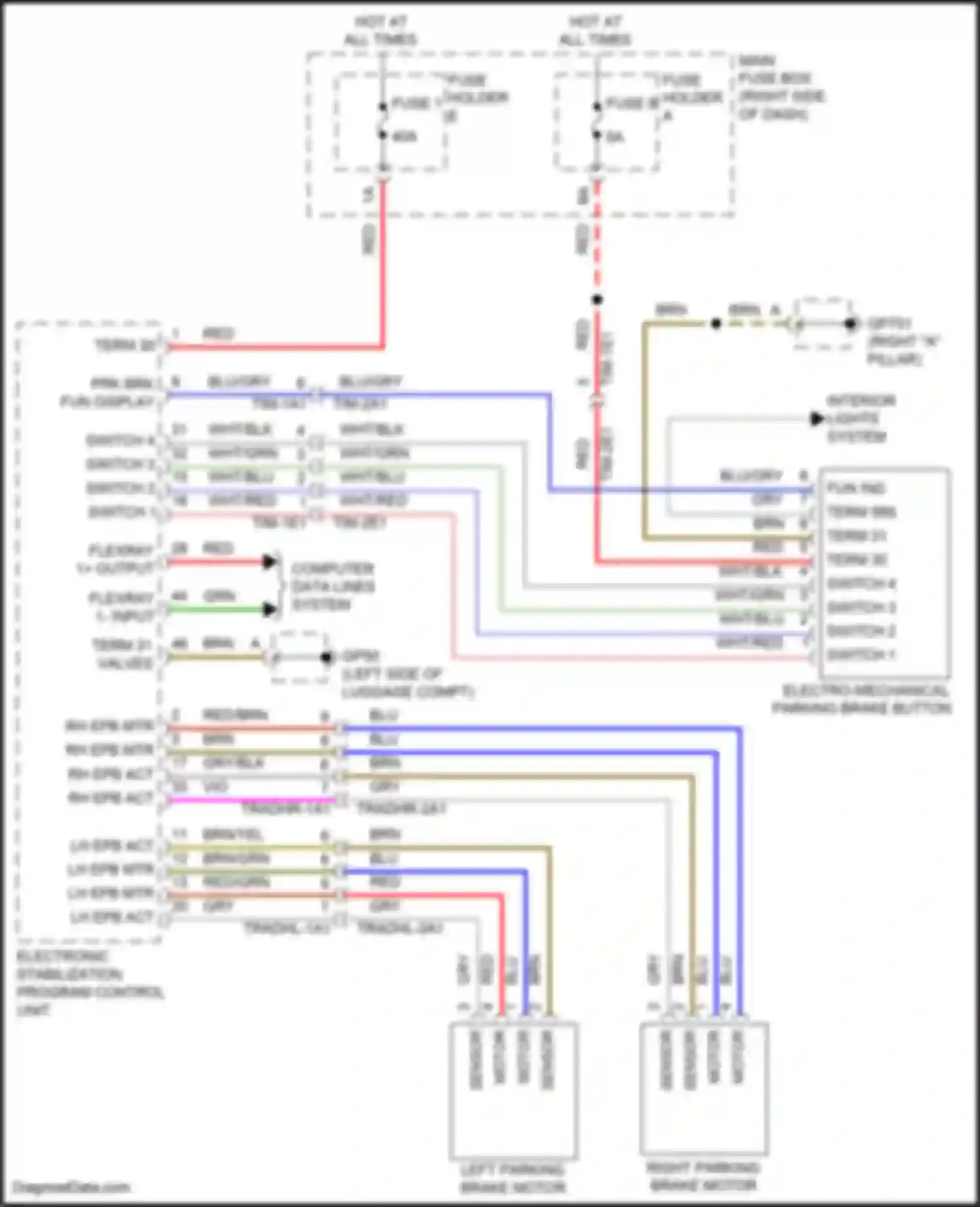 Wiring diagram prk brk fun display for Porsche 911 Carrera S 992 (2018-2024) (1 of 1)