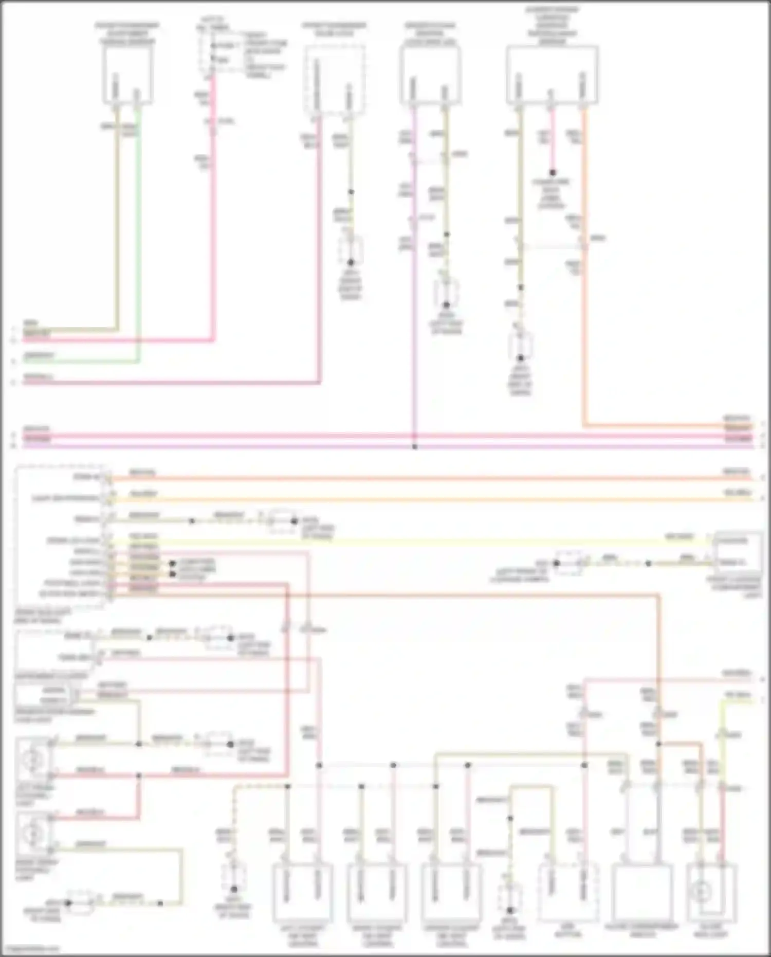 Wiring diagram front passenger door inner handle sensor for Porsche 911 Carrera 991 facelift (2015-2020) (2 of 3)