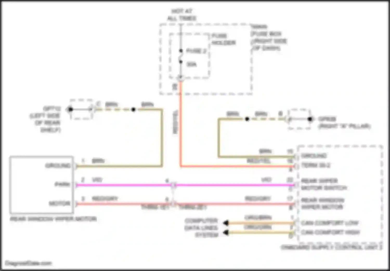 Wiring diagram fuse 2 for Porsche 911 Carrera 992 (2018-2024) (10 of 30)