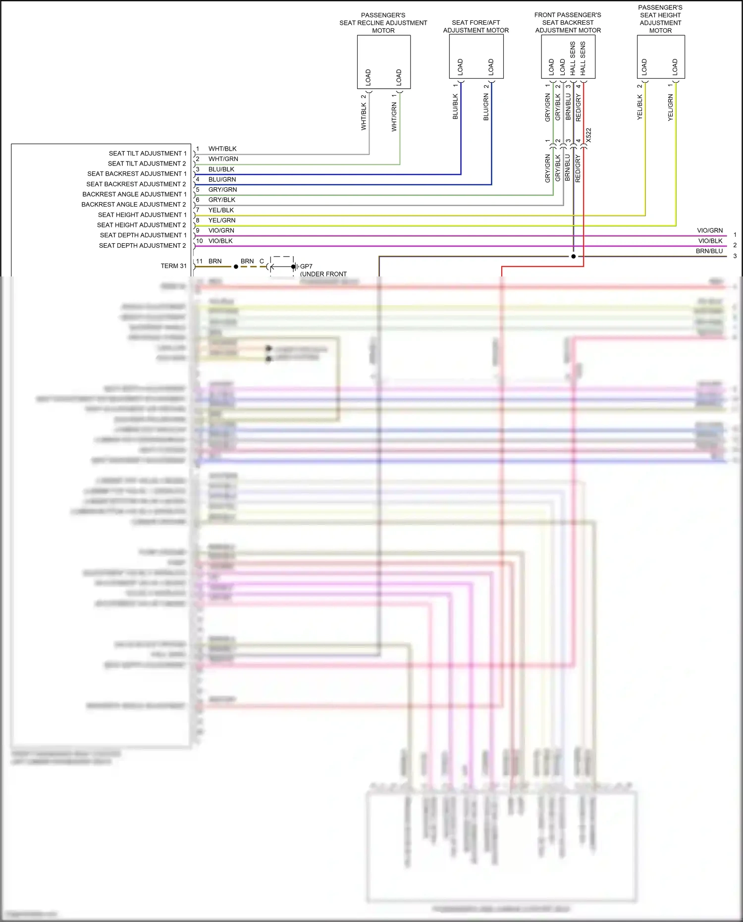 Porsche 911 GT2 991 (2017-2019) drv/pass coding wiring diagram  (1 of 1)
