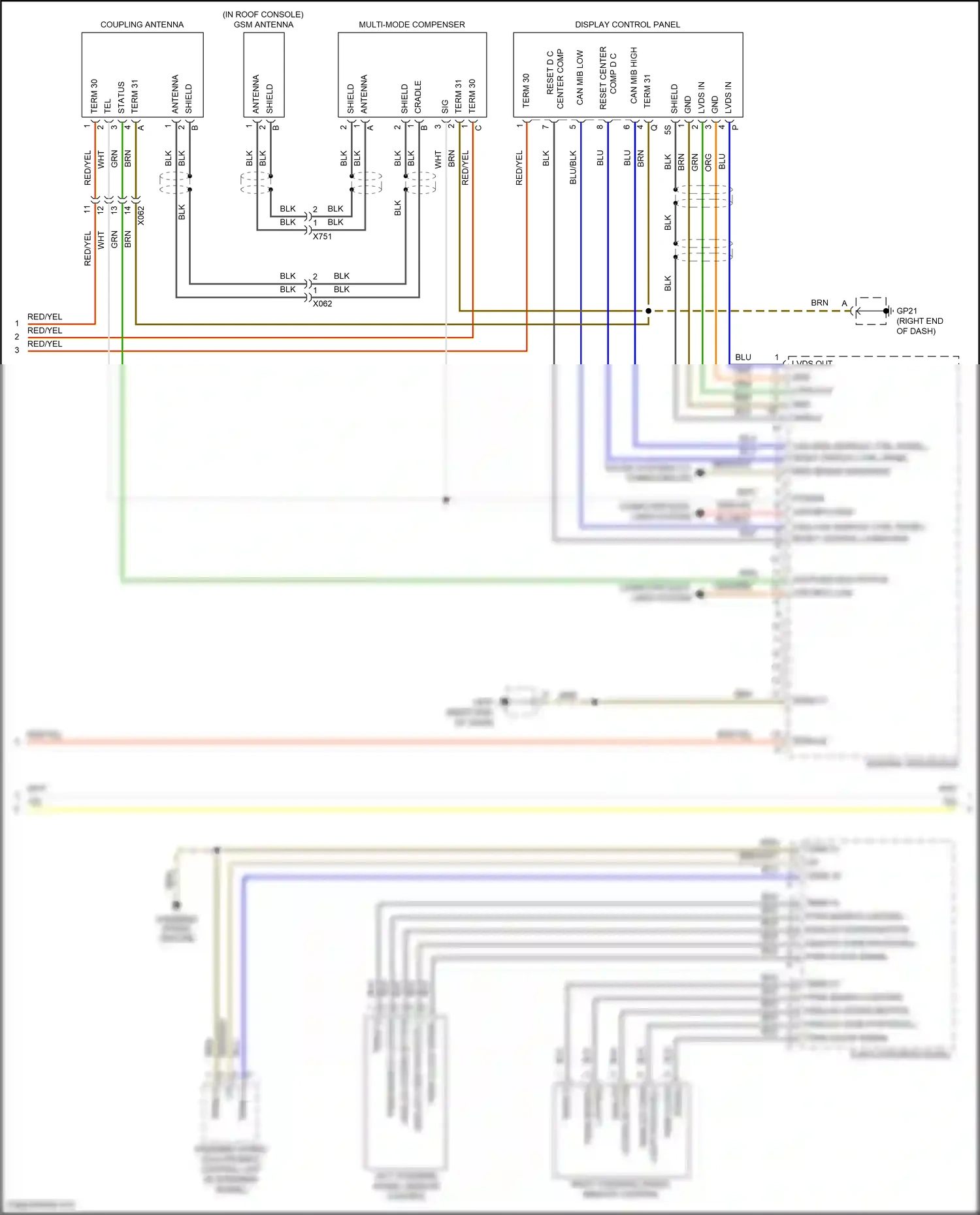 Wiring diagram central processor for Porsche 911 GT3 RS 991 facelift (2018-2019) (7 of 28)
