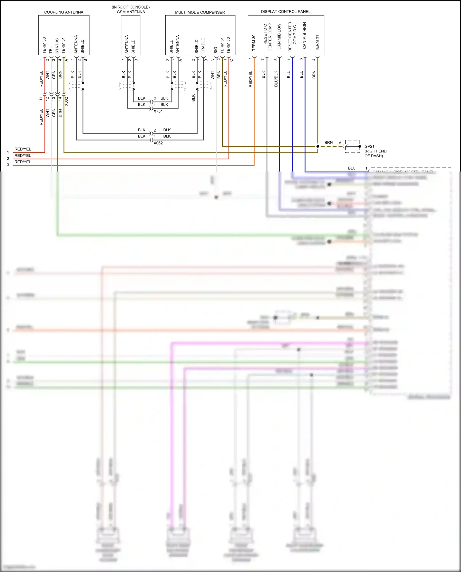 Wiring diagram central processor for Porsche 911 GT3 RS 991 facelift (2018-2019) (5 of 28)