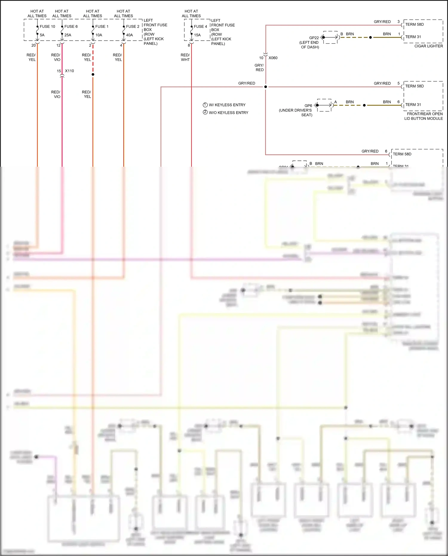 Wiring diagram zv function ind for Porsche 911 GT3 RS 991 facelift (2018-2019) (2 of 2)