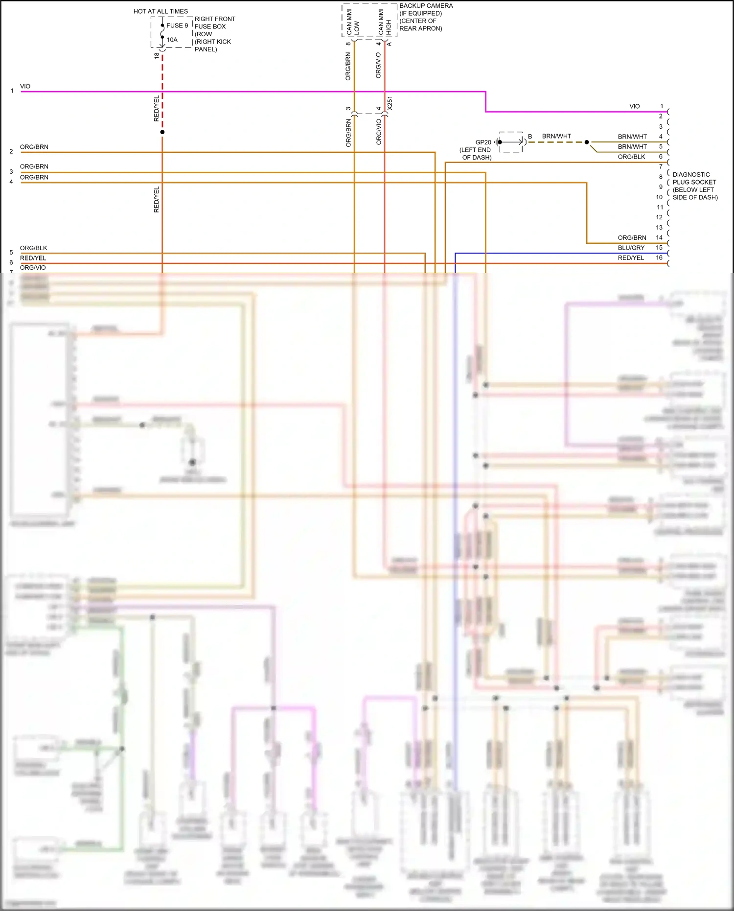 Wiring diagram central processor for Porsche 911 GT3 991 facelift (2017-2019) (14 of 28)