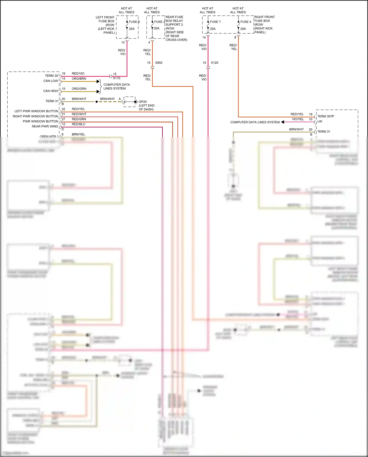 Wiring diagram computer data lines system for Porsche 911 GT3 991 facelift (2017-2019) (59 of 91)