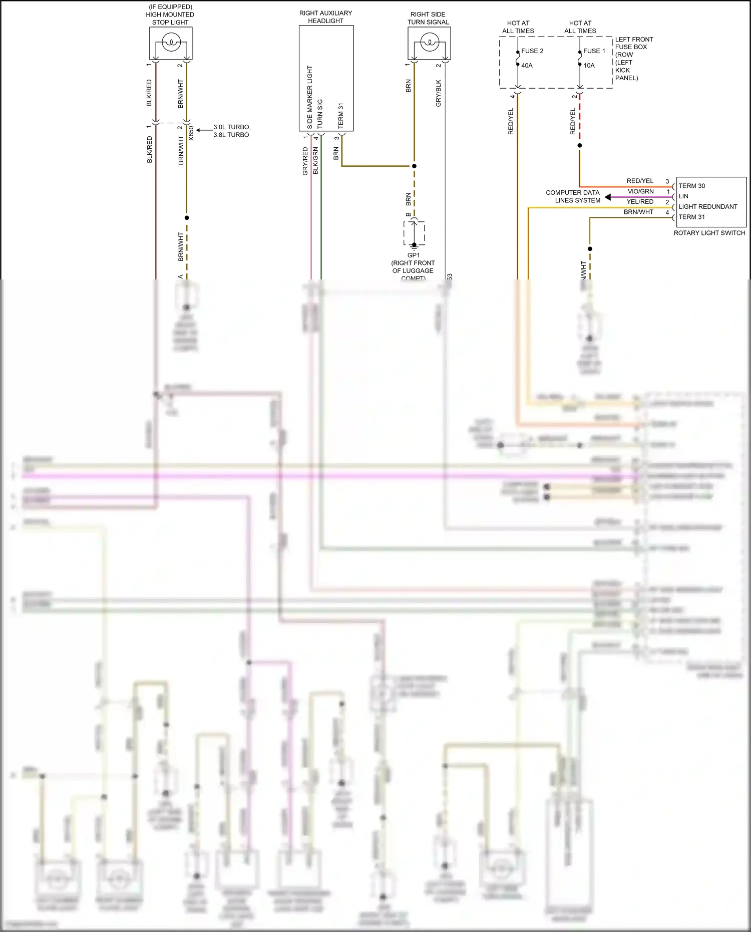 Wiring diagram computer data lines system for Porsche 911 GT3 991 facelift (2017-2019) (63 of 91)