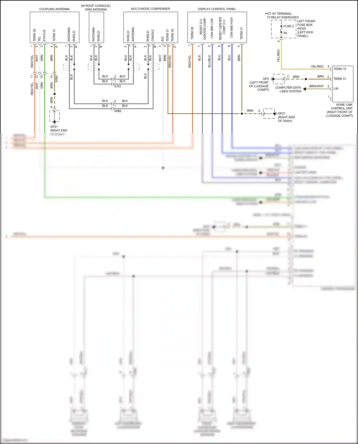 Wiring diagram coupling box status for Porsche 911 GT3 991 facelift (2017-2019) (1 of 8)