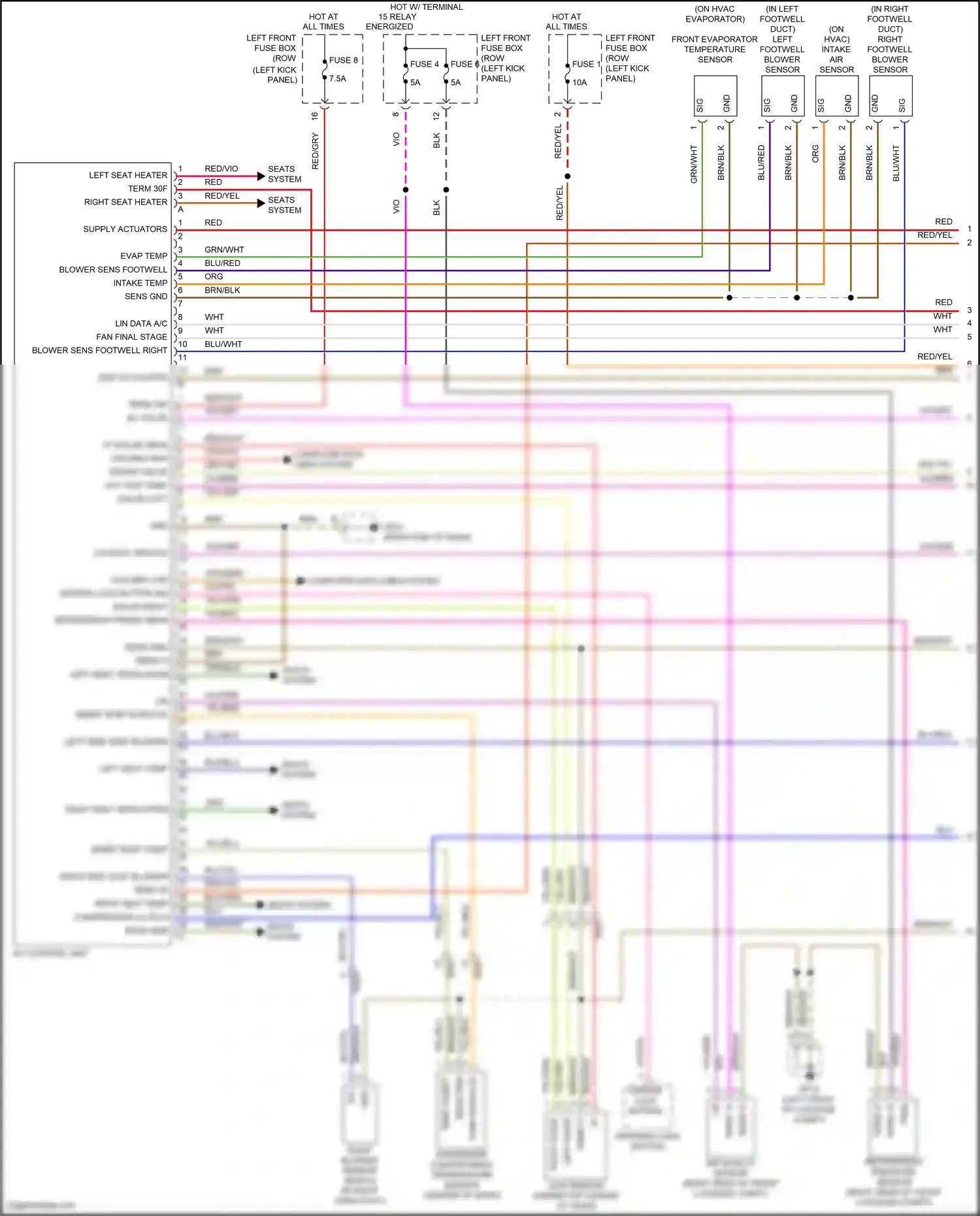 Wiring diagram front evaporator temperature sensor for Porsche 911 GT3 991 facelift (2017-2019) (1 of 1)