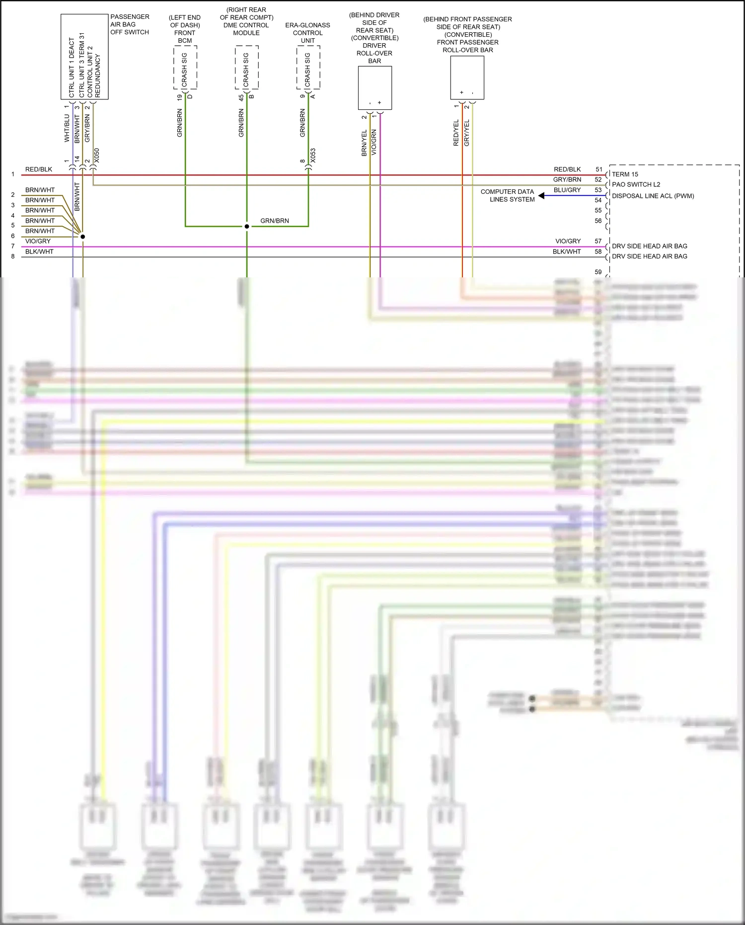 Wiring diagram front passenger side a-pillar sensor for Porsche 911 GT3 991 facelift (2017-2019) (1 of 1)