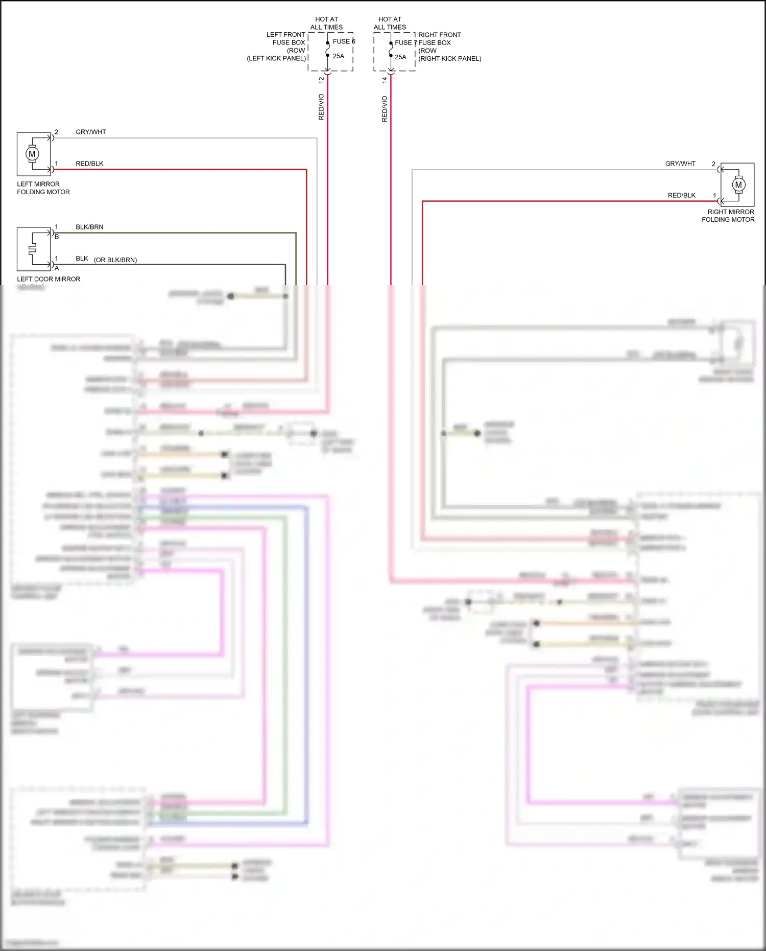 Wiring diagram mirror sel ctrl switch for Porsche 911 GT3 991 facelift (2017-2019) (1 of 1)