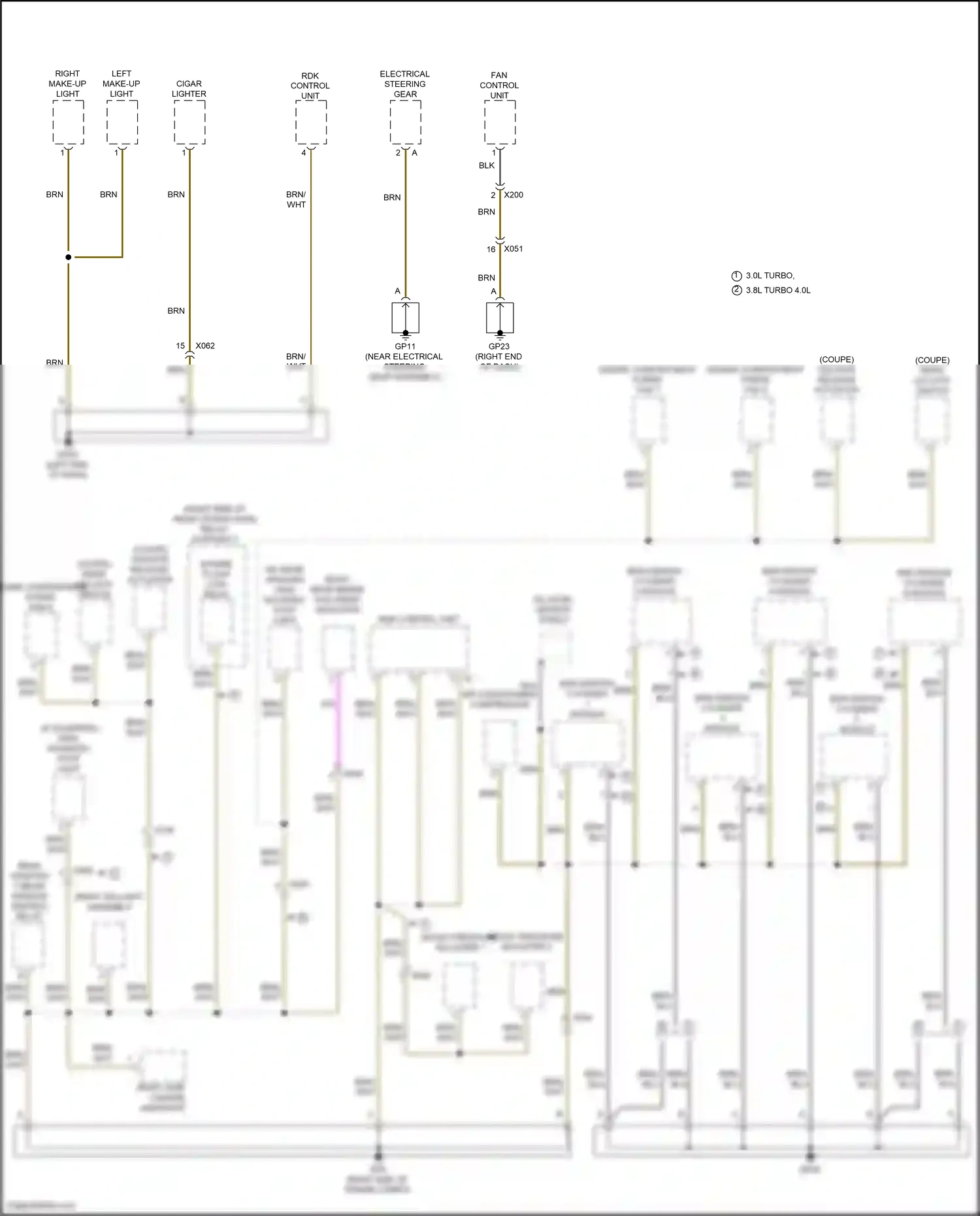 Wiring diagram rdk control unit for Porsche 911 GT3 991 facelift (2017-2019) (2 of 4)