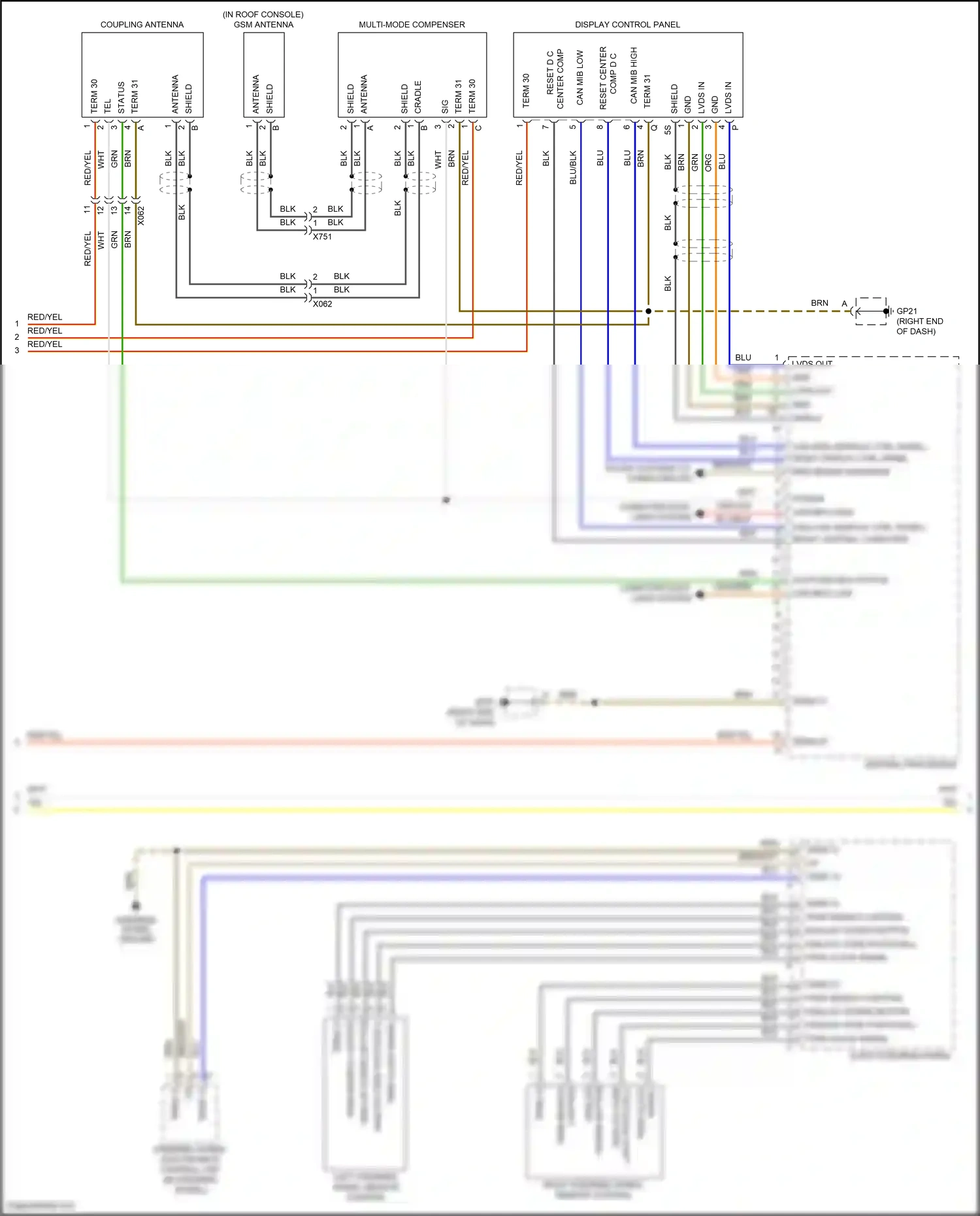 Wiring diagram steering wheel electronics control unit for Porsche 911 GT3 991 facelift (2017-2019) (5 of 9)