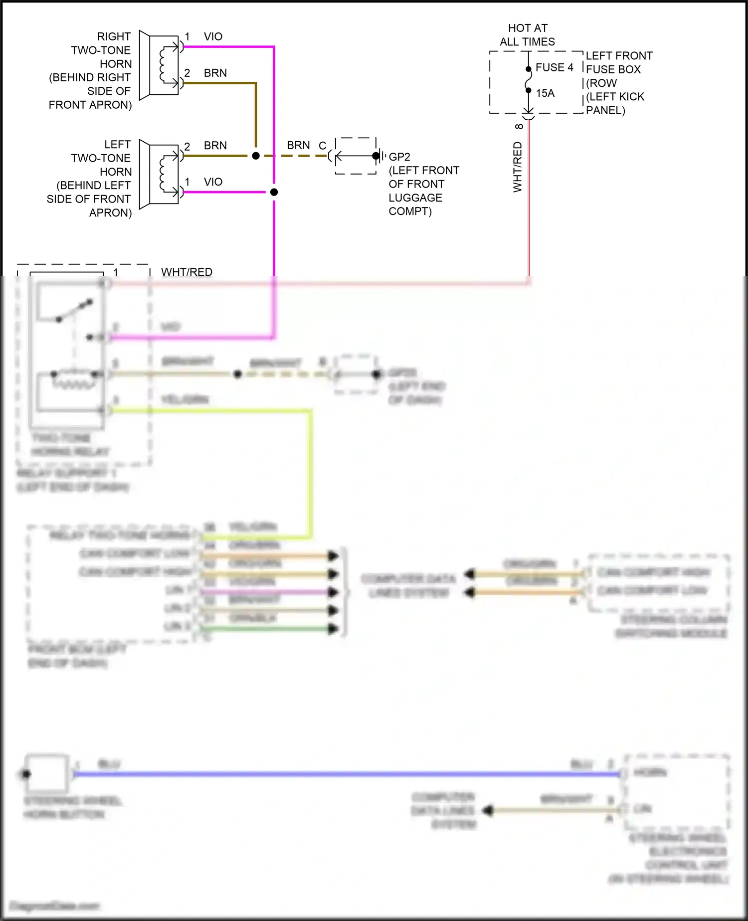 Wiring diagram steering wheel electronics control unit for Porsche 911 GT3 991 facelift (2017-2019) (3 of 9)