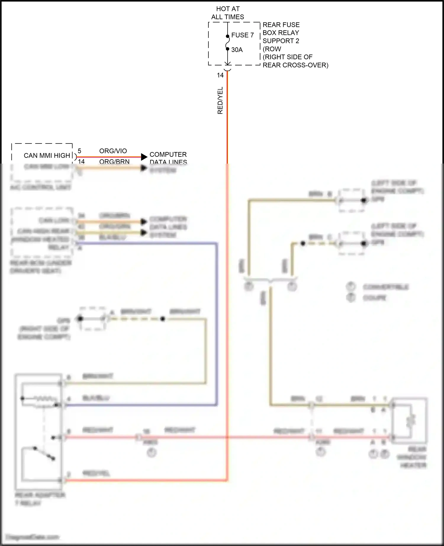 Wiring diagram a/c control unit for Porsche 911 GT3 991 (2013-2017) (3 of 9)