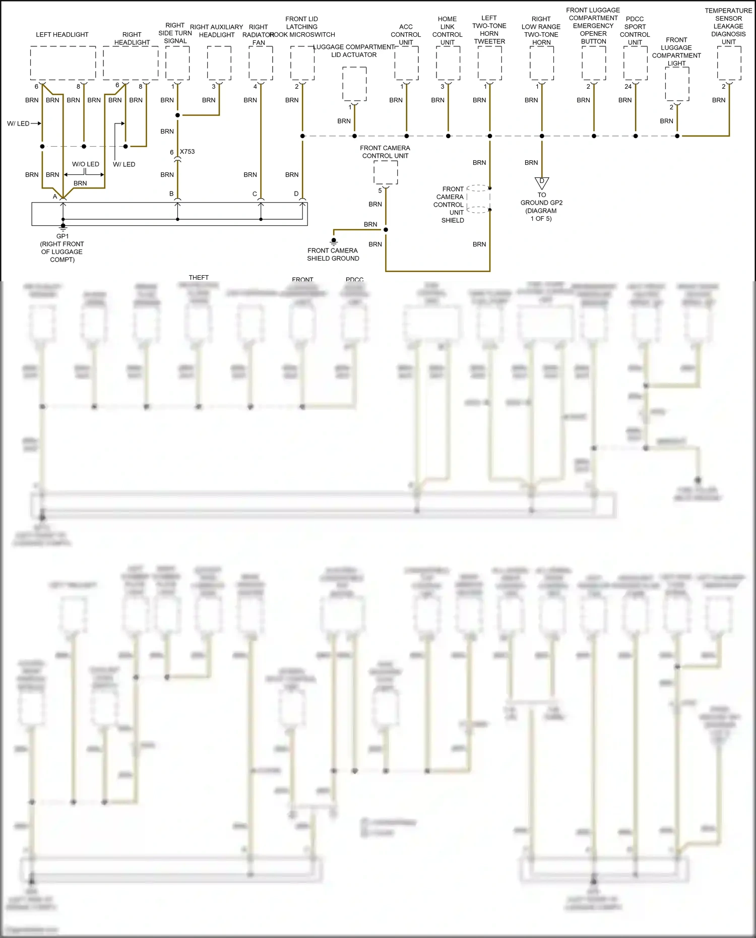 Wiring diagram acc control unit for Porsche 911 GT3 991 (2013-2017) (3 of 4)