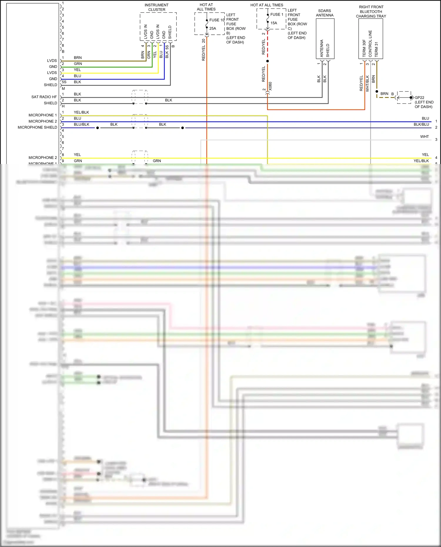 Wiring diagram bluetooth handset for Porsche 911 GT3 991 (2013-2017) (2 of 6)