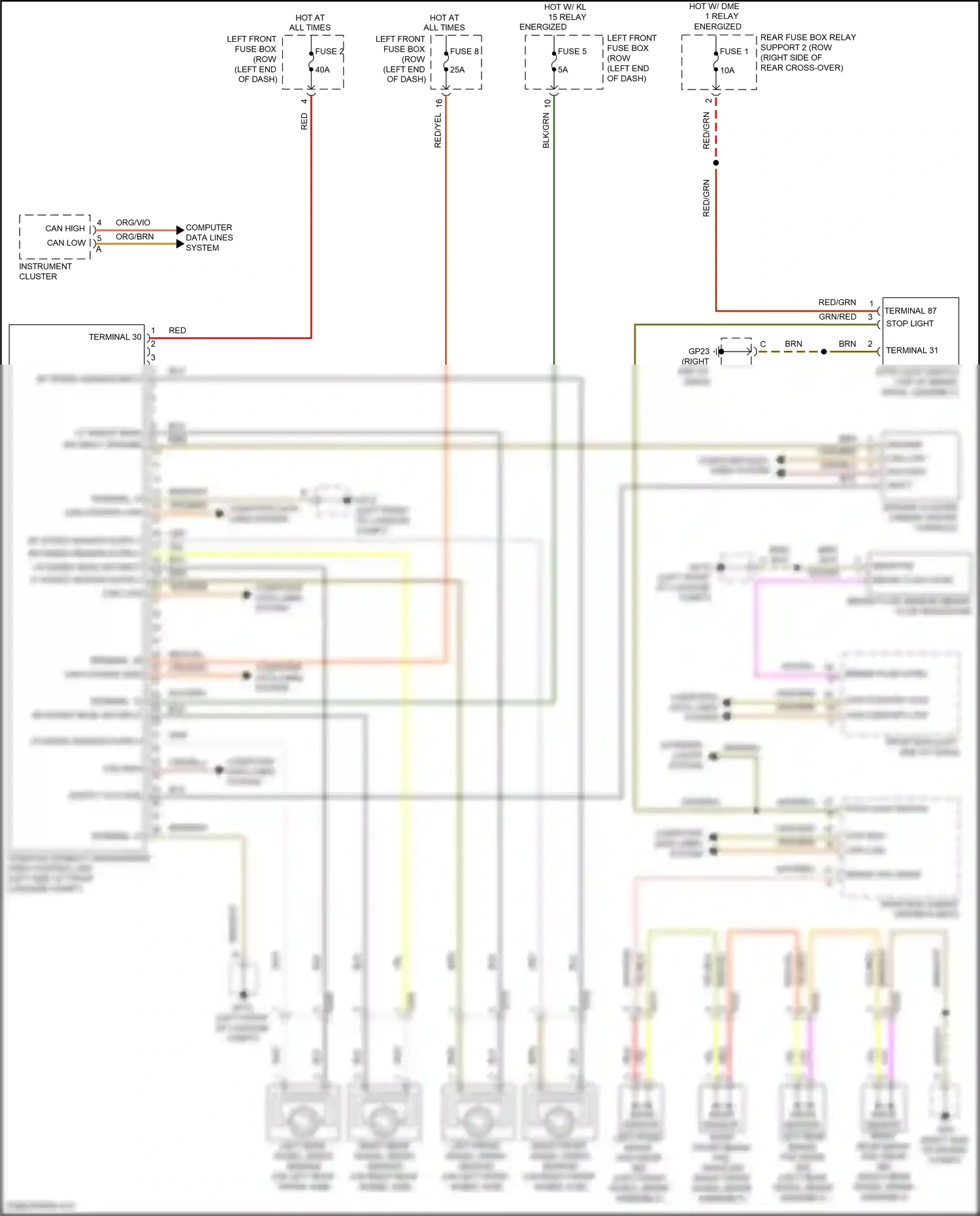 Wiring diagram computer data lines system for Porsche 911 GT3 991 (2013-2017) (11 of 87)