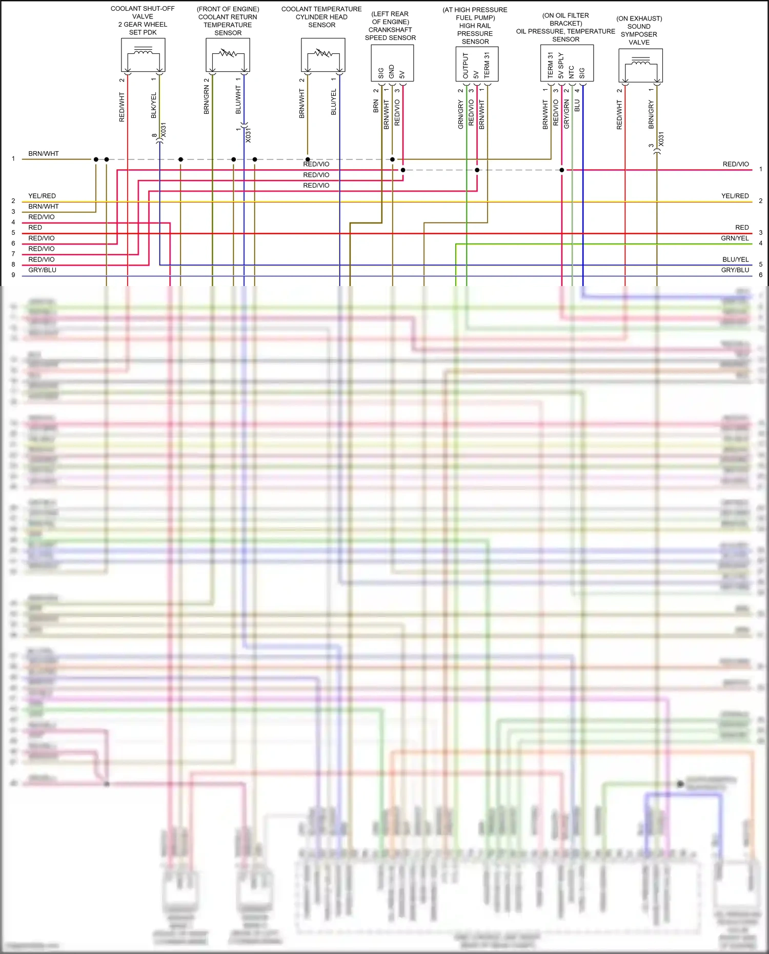 Wiring diagram coolant return temperature sensor for Porsche 911 GT3 991 (2013-2017) (5 of 5)