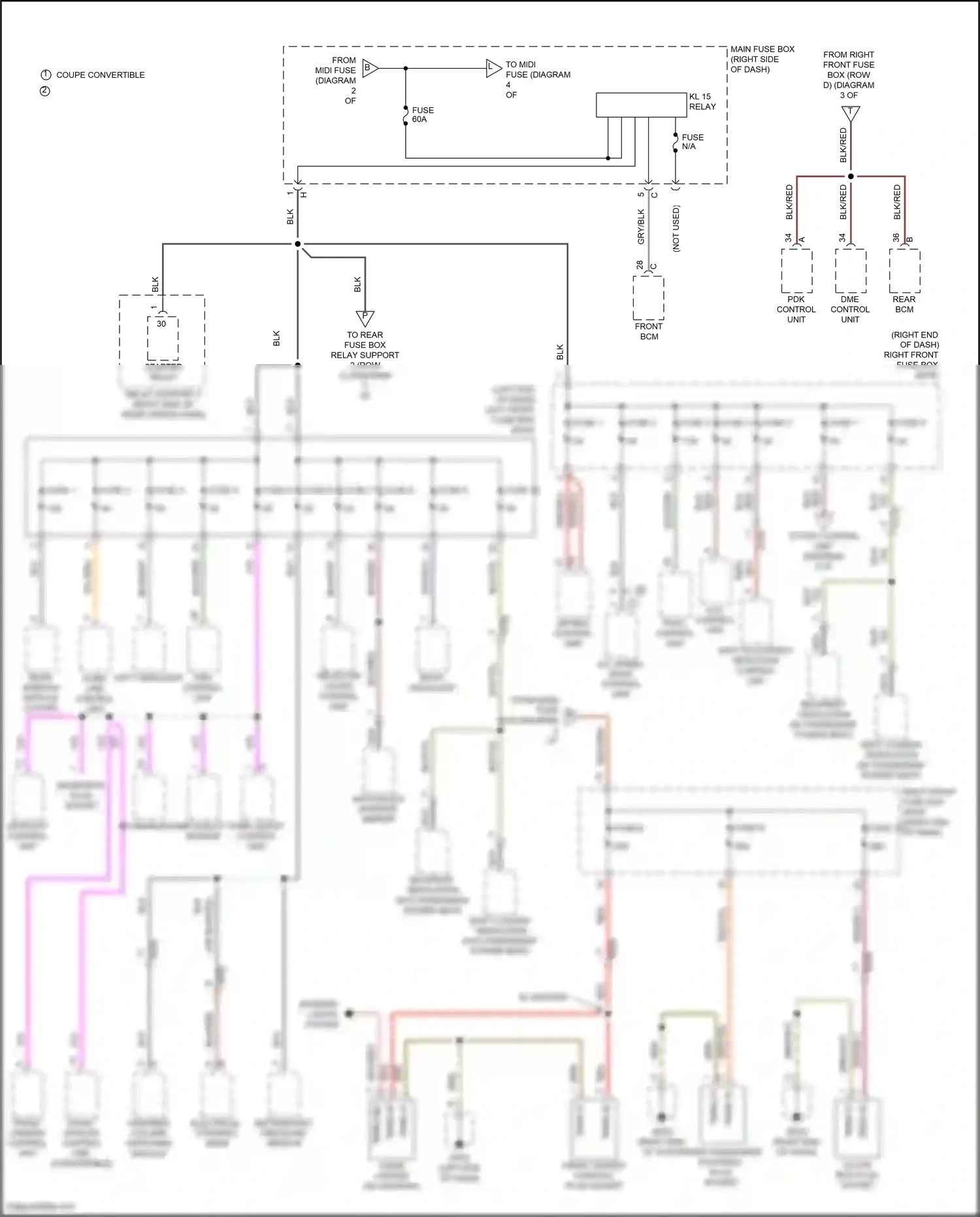 Wiring diagram diagnostic plug socket for Porsche 911 GT3 991 (2013-2017) (4 of 4)