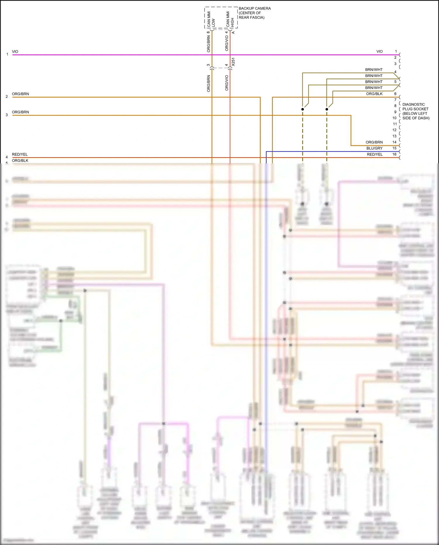 Wiring diagram diagnostic plug socket for Porsche 911 GT3 991 (2013-2017) (1 of 4)