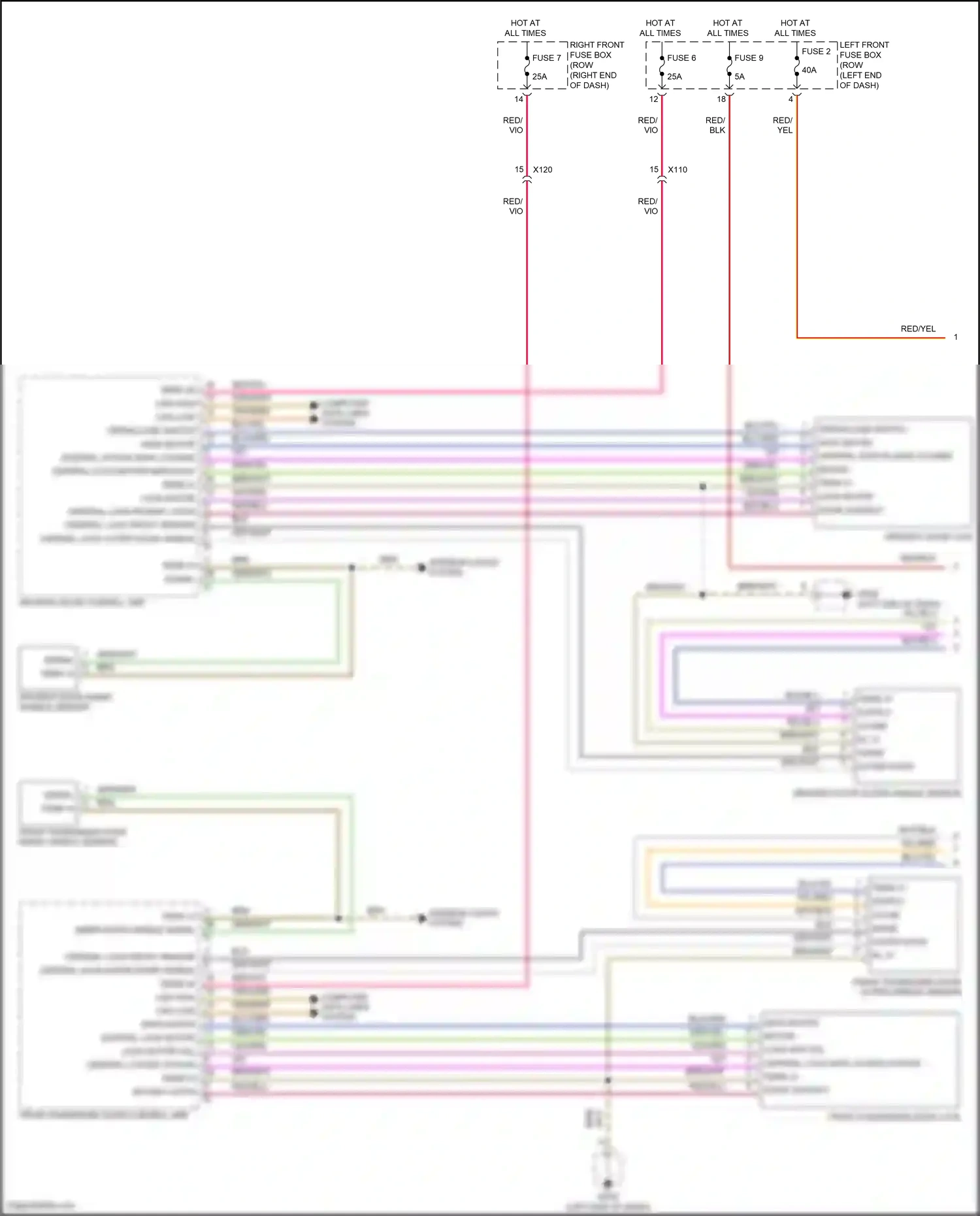 Wiring diagram driver's door outer handle sensor for Porsche 911 GT3 991 (2013-2017) (1 of 3)