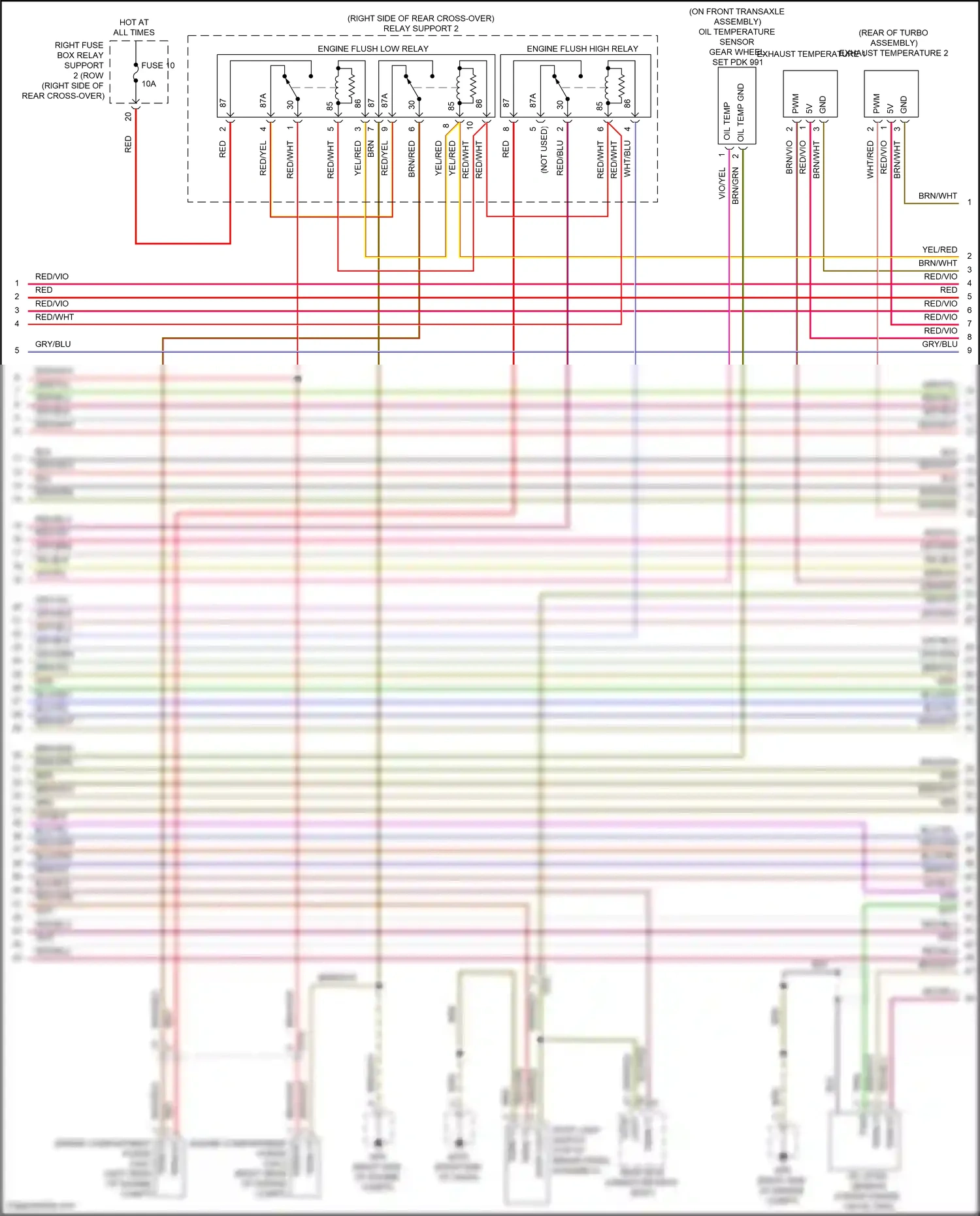 Wiring diagram engine flush high relay for Porsche 911 GT3 991 (2013-2017) (3 of 3)