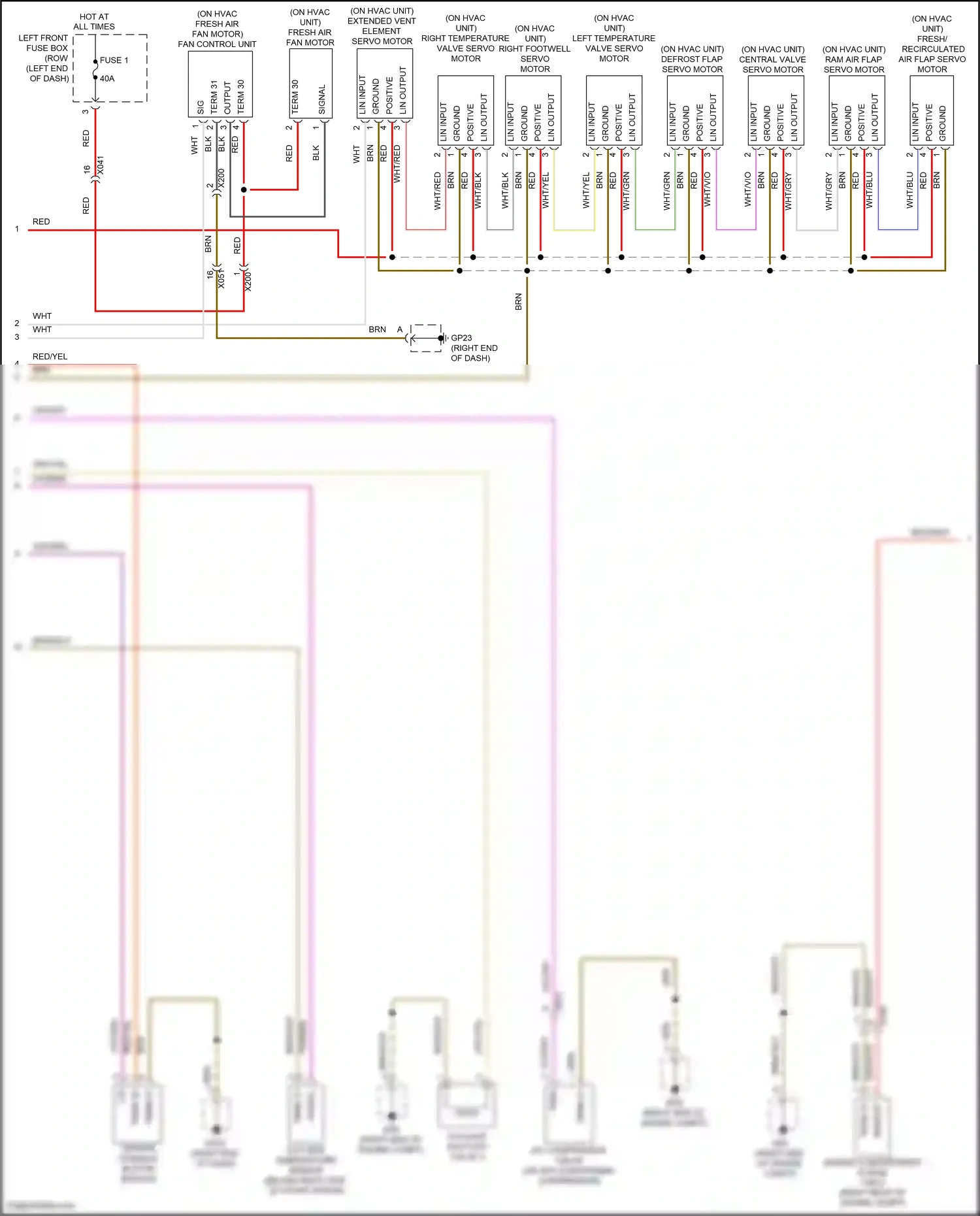 Wiring diagram extended vent element servo motor for Porsche 911 GT3 991 (2013-2017) (1 of 1)