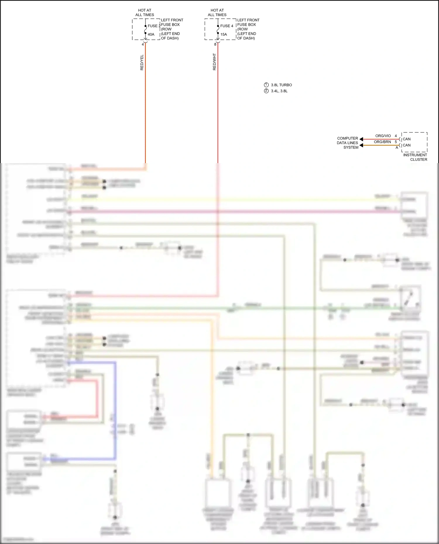 Wiring diagram front lid actuating element for Porsche 911 GT3 991 (2013-2017) (2 of 2)