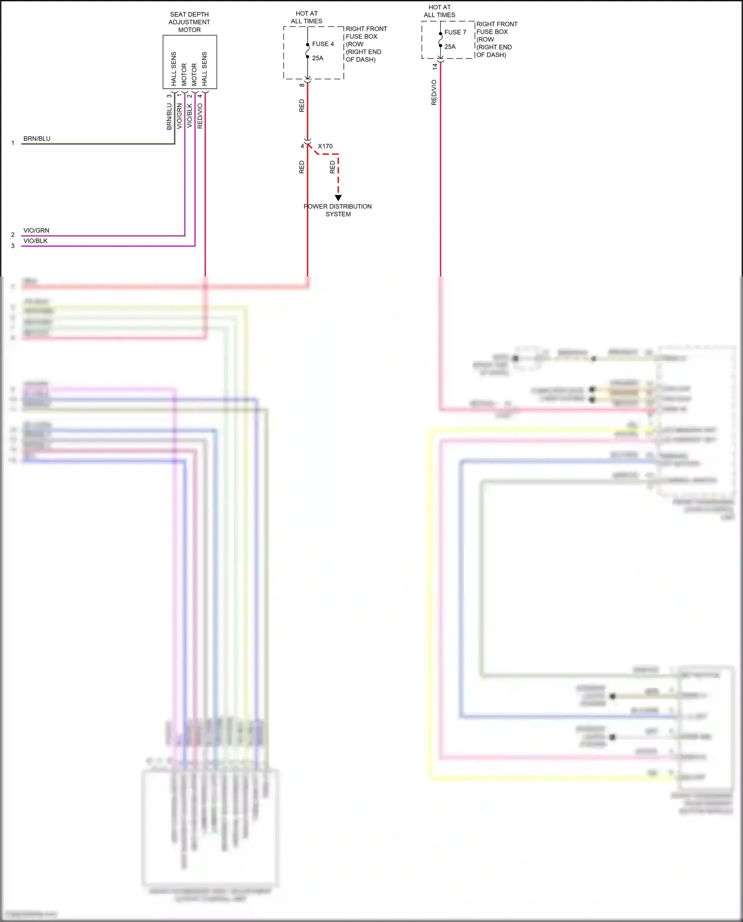 Wiring diagram front passenger door memory button module for Porsche 911 GT3 991 (2013-2017) (3 of 3)