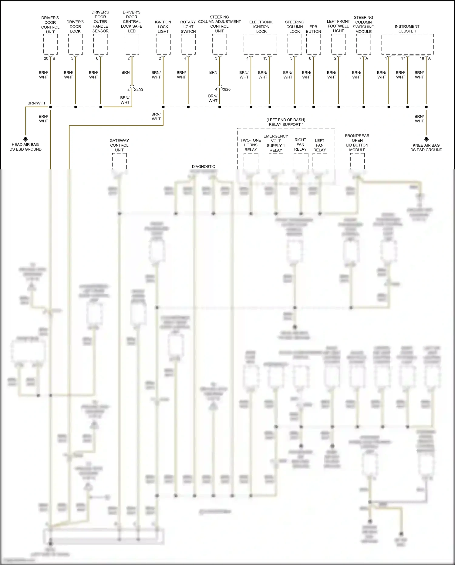 Wiring diagram glove box plug socket for Porsche 911 GT3 991 (2013-2017) (1 of 2)