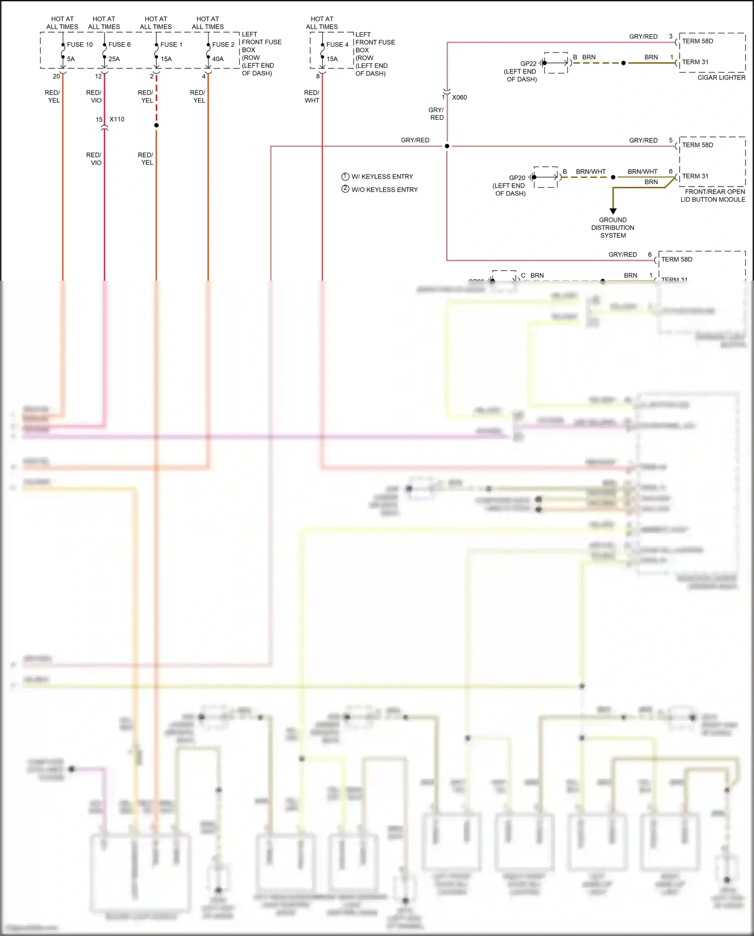 Wiring diagram ground distribution system for Porsche 911 GT3 991 (2013-2017) (3 of 3)
