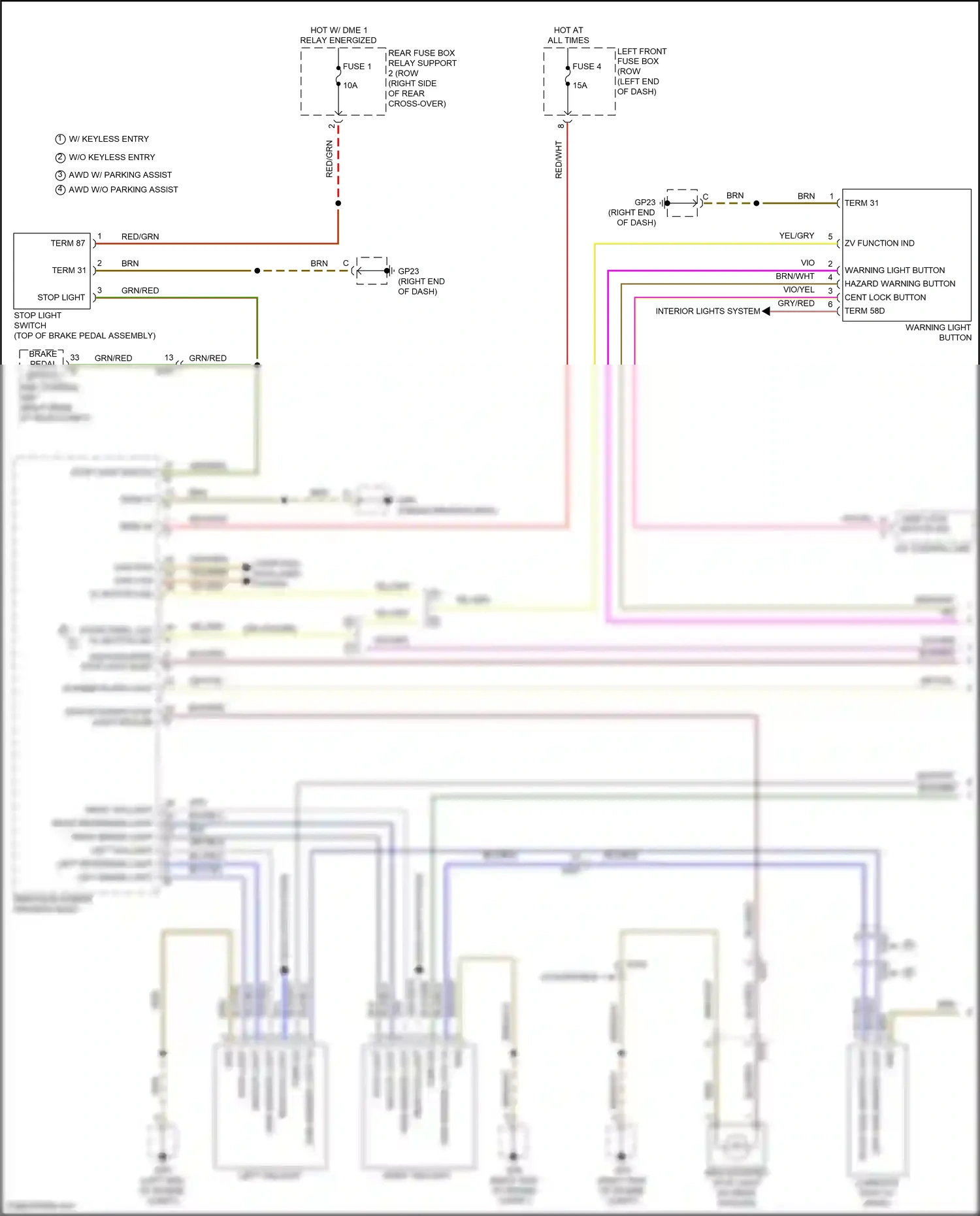 Wiring diagram headlights system for Porsche 911 GT3 991 (2013-2017) (1 of 4)