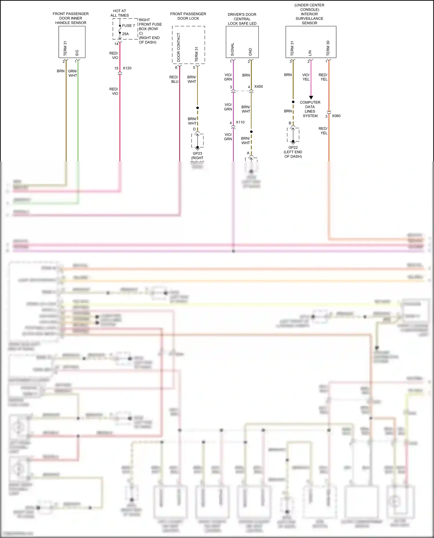 Wiring diagram interior surveillance sensor for Porsche 911 GT3 991 (2013-2017) (3 of 4)