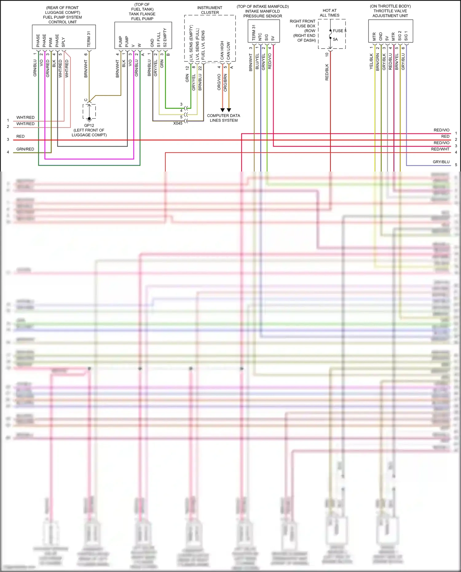 Wiring diagram knock sensor 1 for Porsche 911 GT3 991 (2013-2017) (3 of 3)
