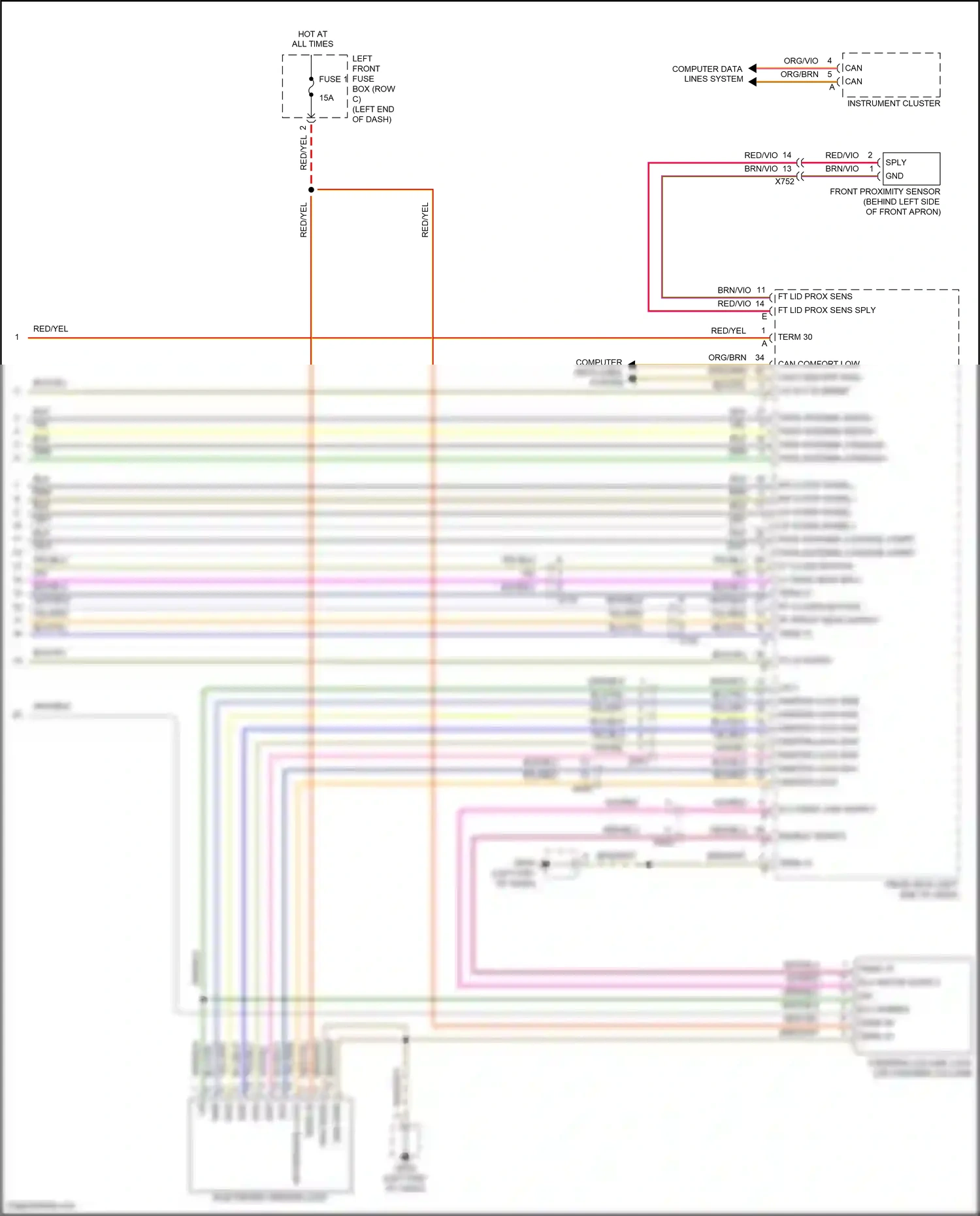 Wiring diagram lf close button for Porsche 911 GT3 991 (2013-2017) (1 of 2)