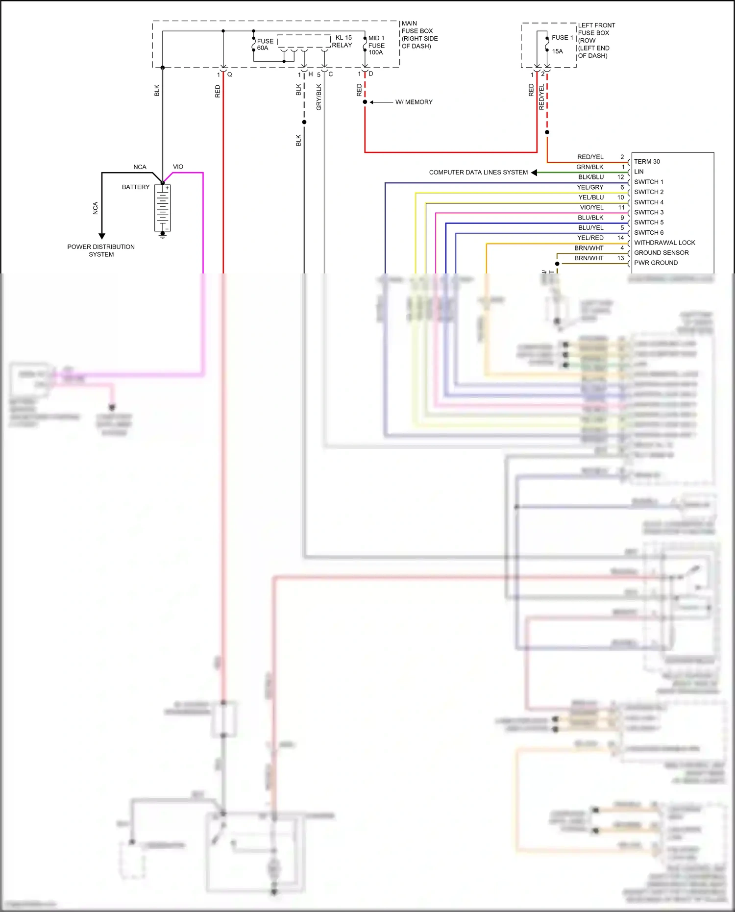 Wiring diagram low/start enable pin for Porsche 911 GT3 991 (2013-2017) (1 of 1)