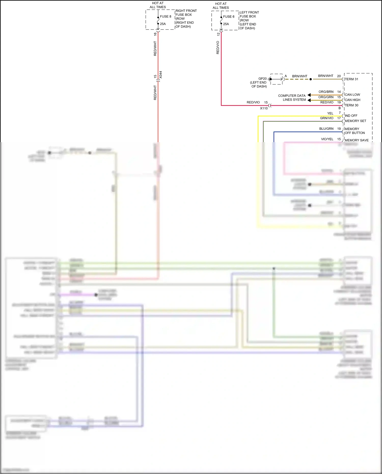 Wiring diagram memory save switch for Porsche 911 GT3 991 (2013-2017) (2 of 2)