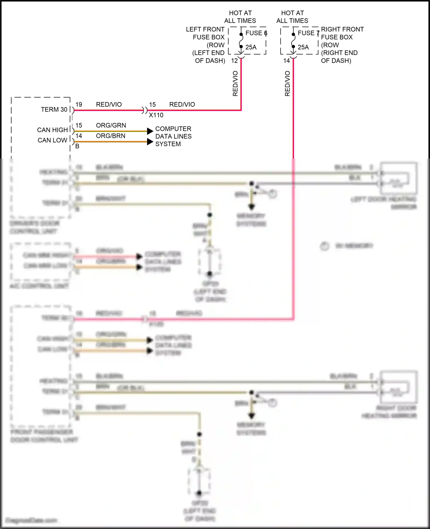 Wiring diagram memory systems for Porsche 911 GT3 991 (2013-2017) (1 of 1)