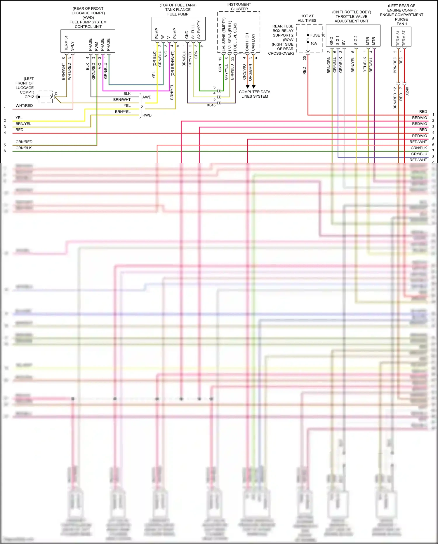 Wiring diagram phase v for Porsche 911 GT3 991 (2013-2017) (1 of 3)