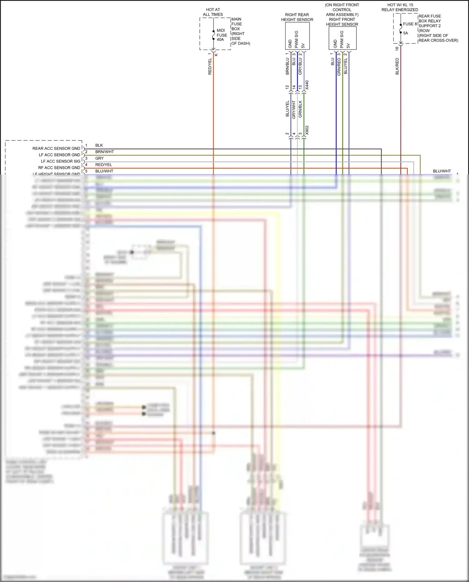 Wiring diagram right rear height sensor for Porsche 911 GT3 991 (2013-2017) (1 of 3)