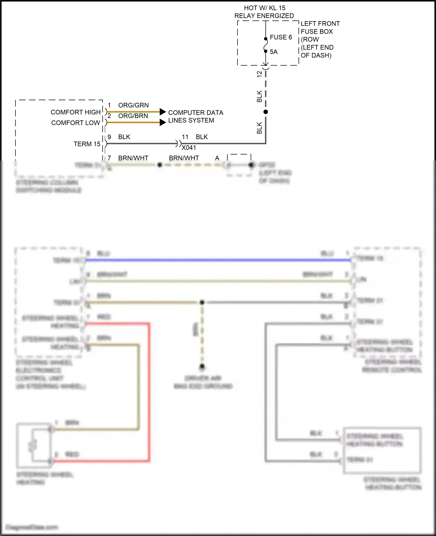 Wiring diagram steering wheel electronics control unit for Porsche 911 GT3 991 (2013-2017) (2 of 3)