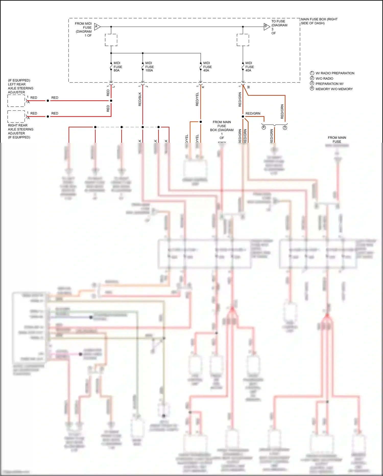 Wiring diagram w/ memory for Porsche 911 GT3 991 (2013-2017) (2 of 3)
