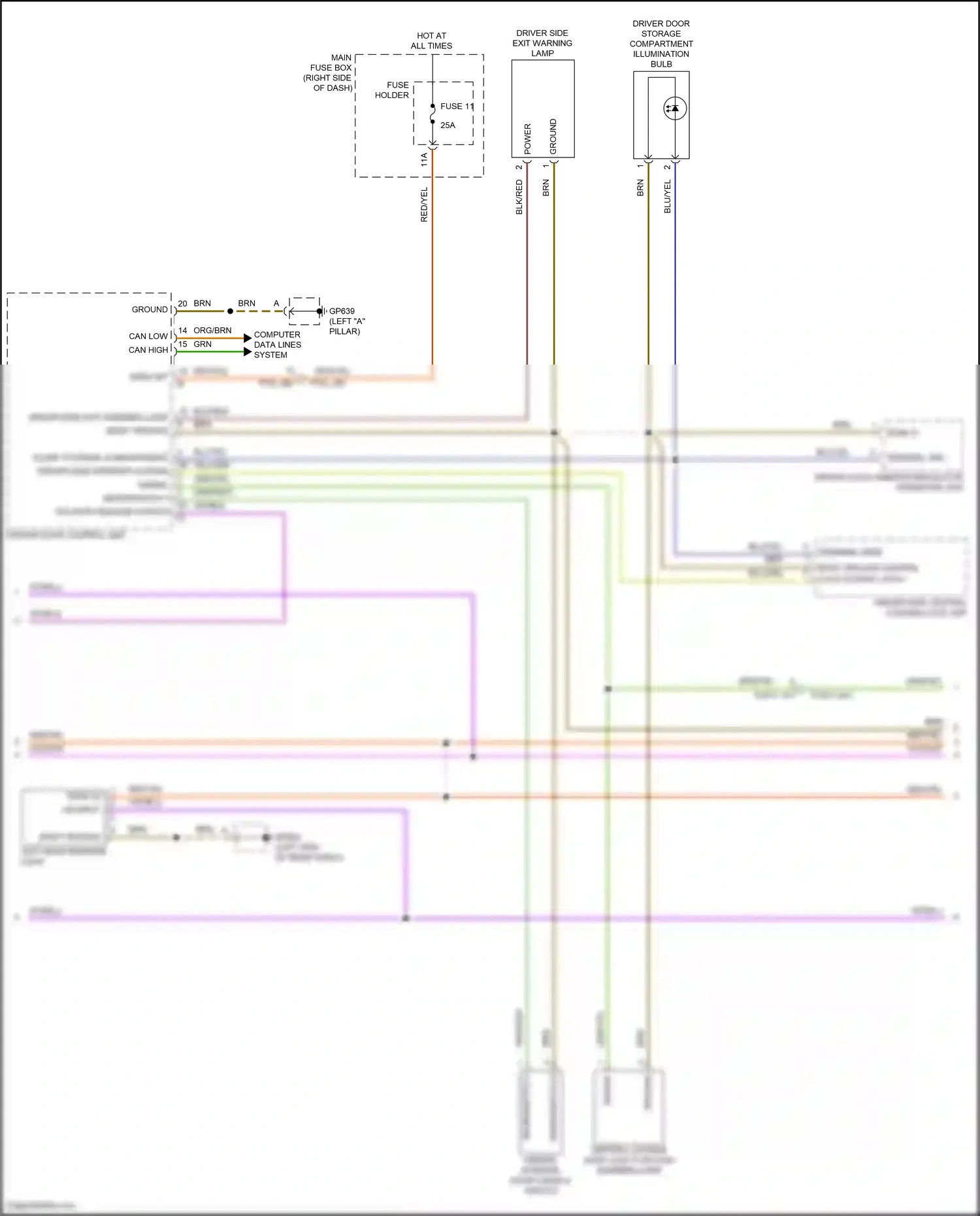 Wiring diagram central locking safe lock function warning lamp for Porsche 911 GT3 992 (2020-2024) (3 of 4)